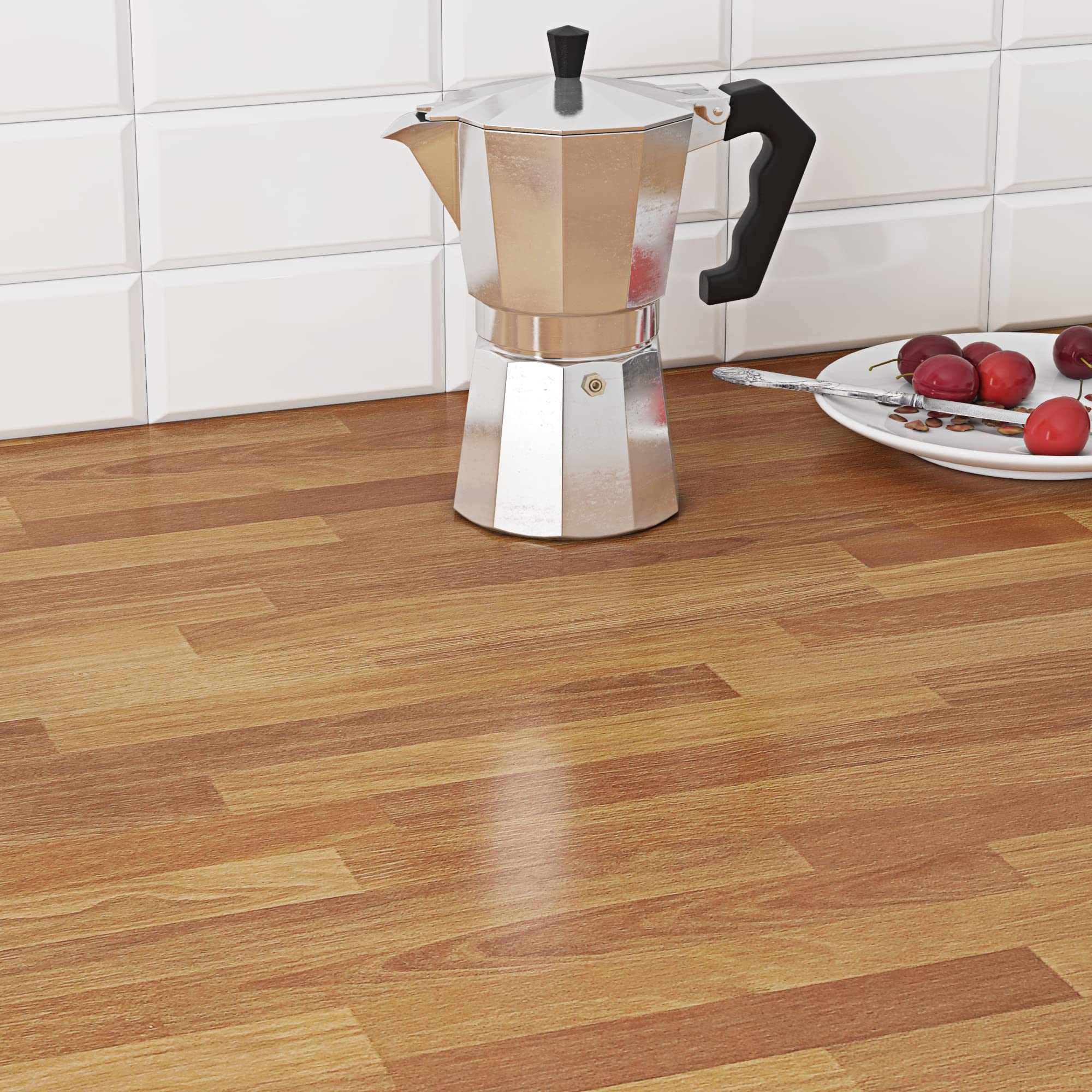 Livelynine Waterproof Peel and Stick Butcher Block Countertop Paper - Light Wood Vinyl Wrap for Kitchen Countertops, Islands, Desks (15.8