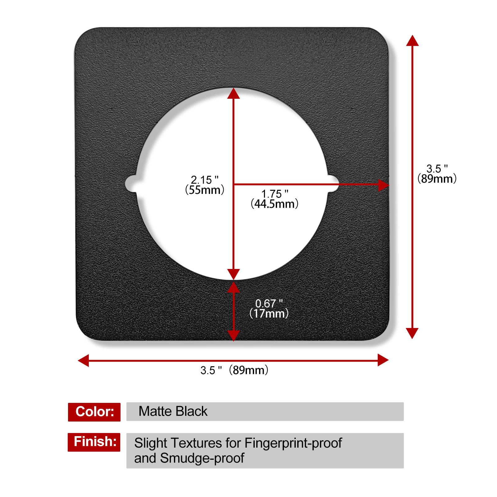 Matte Black Square Door Knob Plates - 2 Pcs for Secure Door Repair