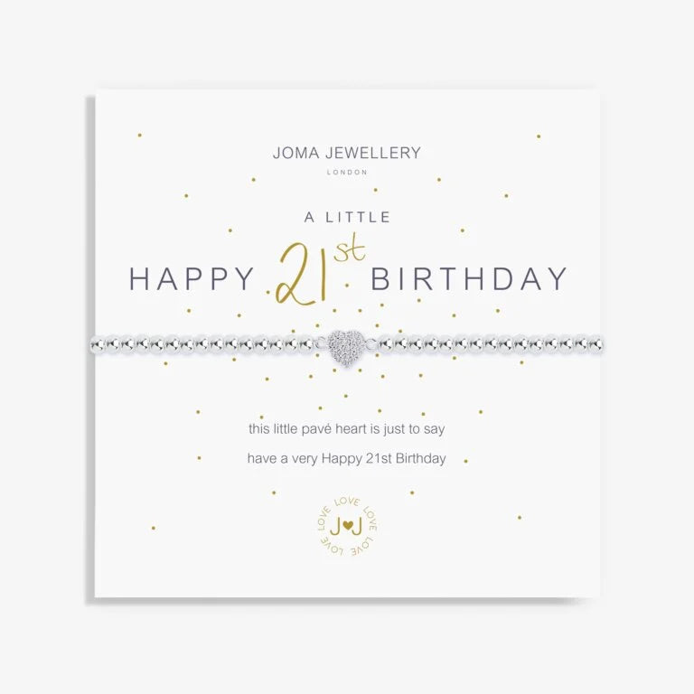 Joma Jewellery A Little Happy 21st Birthday Bracelet - Elegant Gift for Women, Birthday Present, Graduation, Anniversary | Perfect for Parties, Special Occasions & Everyday Wear