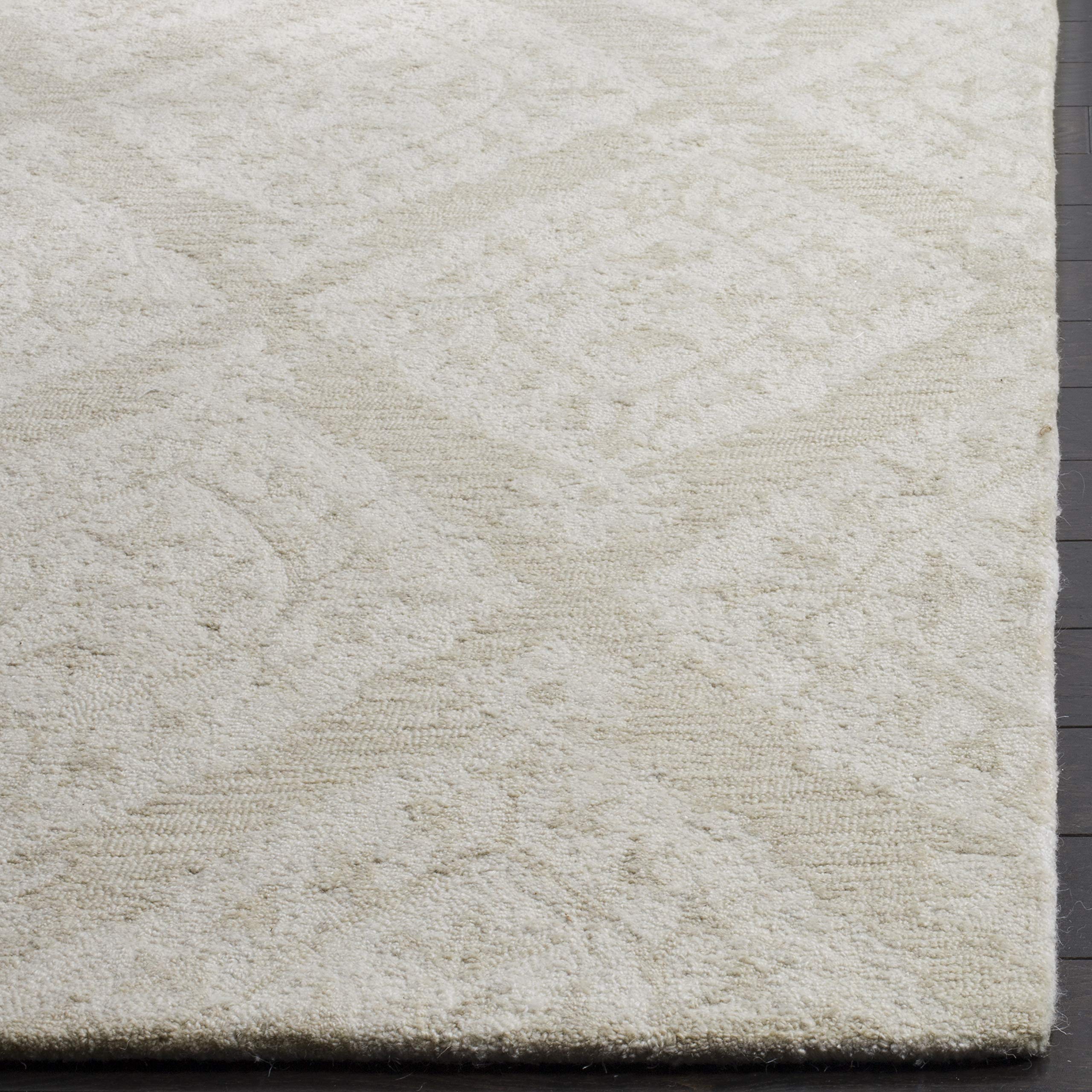 SAFAVIEH Micro-Loop Collection 8' x 10' Beige Handmade Wool Area Rug - Trellis Design for High Traffic Living Room & Bedroom - Durable & Soft (MLP210B) | Perfect for Home Decor, Office Spaces & Cozy Interior Design