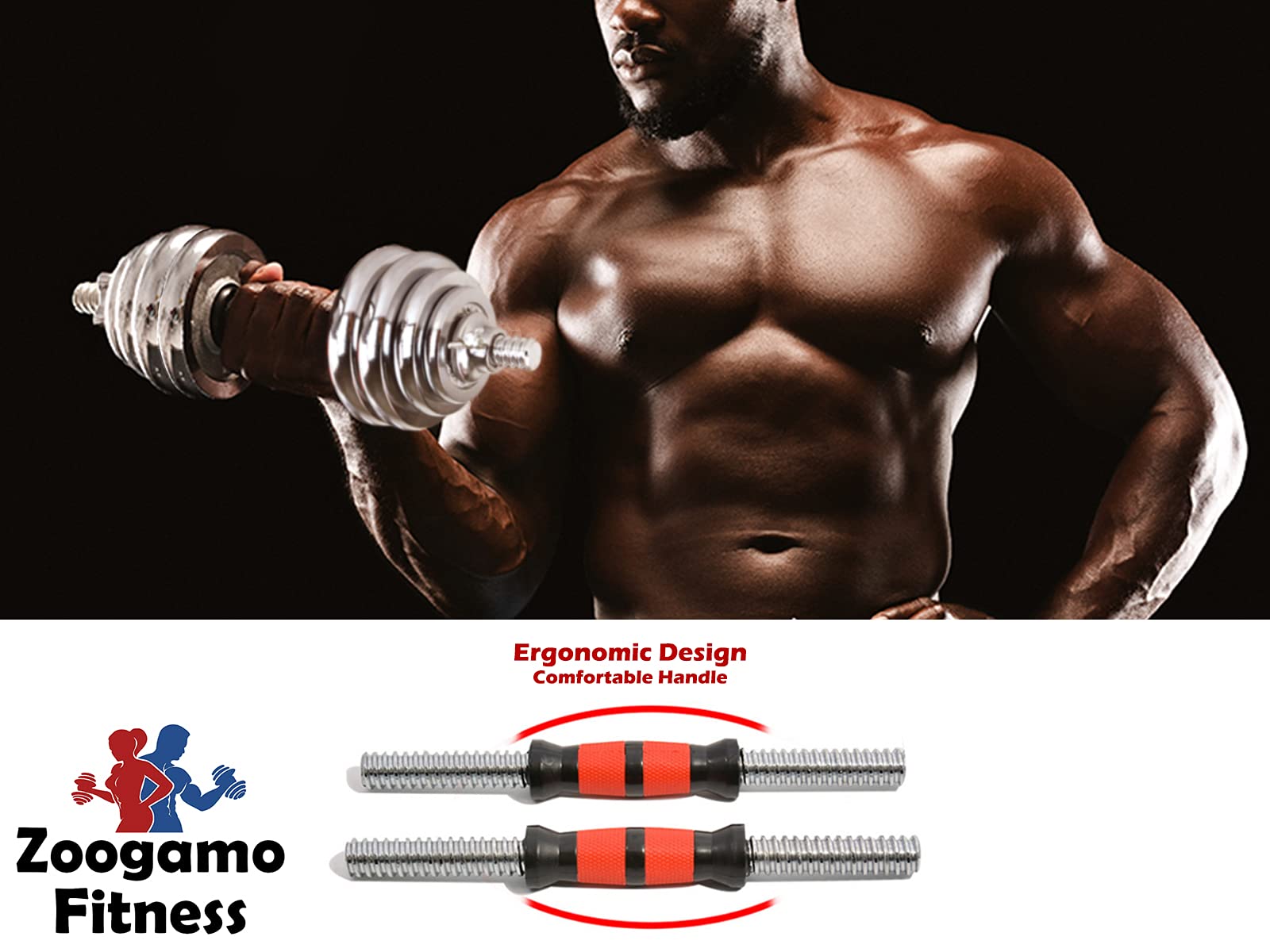 Adjustable Dumbbells Set 5-66Lbs Cast Iron Free Weights with Connecting Rod - Convertible to Barbell for Home Gym, Strength Training & Fitness - Perfect for Men & Women Workouts, Full-Body Exercise & Weightlifting