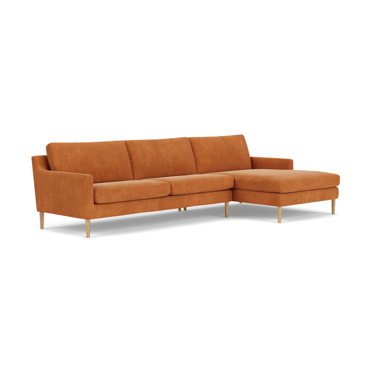 Astha Fabric Right Chaise Sofa - Modern Upholstered Sectional Couch for Living Room, Lounge & Small Spaces