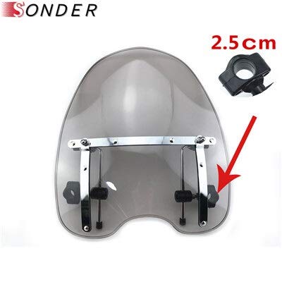 Smoke 2.5cm Motorcycle Windshield Windscreen for Harley Davidson Sportster Dyna Glide Softail XL 883 1200 XL883 X48 - Durable Protection for Cruiser & Touring Rides