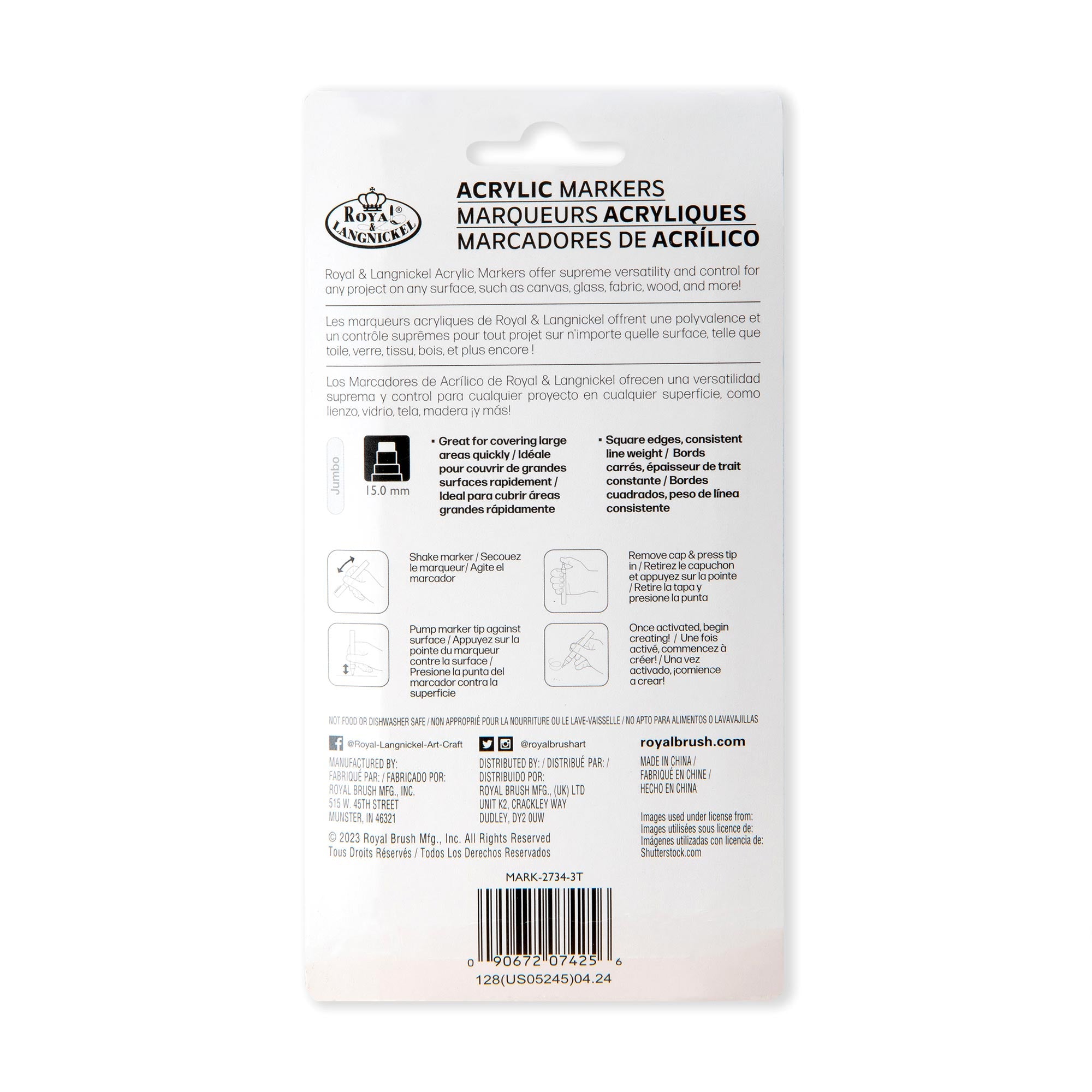 Premium Acrylic Marker Kit - Jumbo Tip Black & White Set of 2 - Ideal for Canvas Painting, DIY Crafts & Sign Making