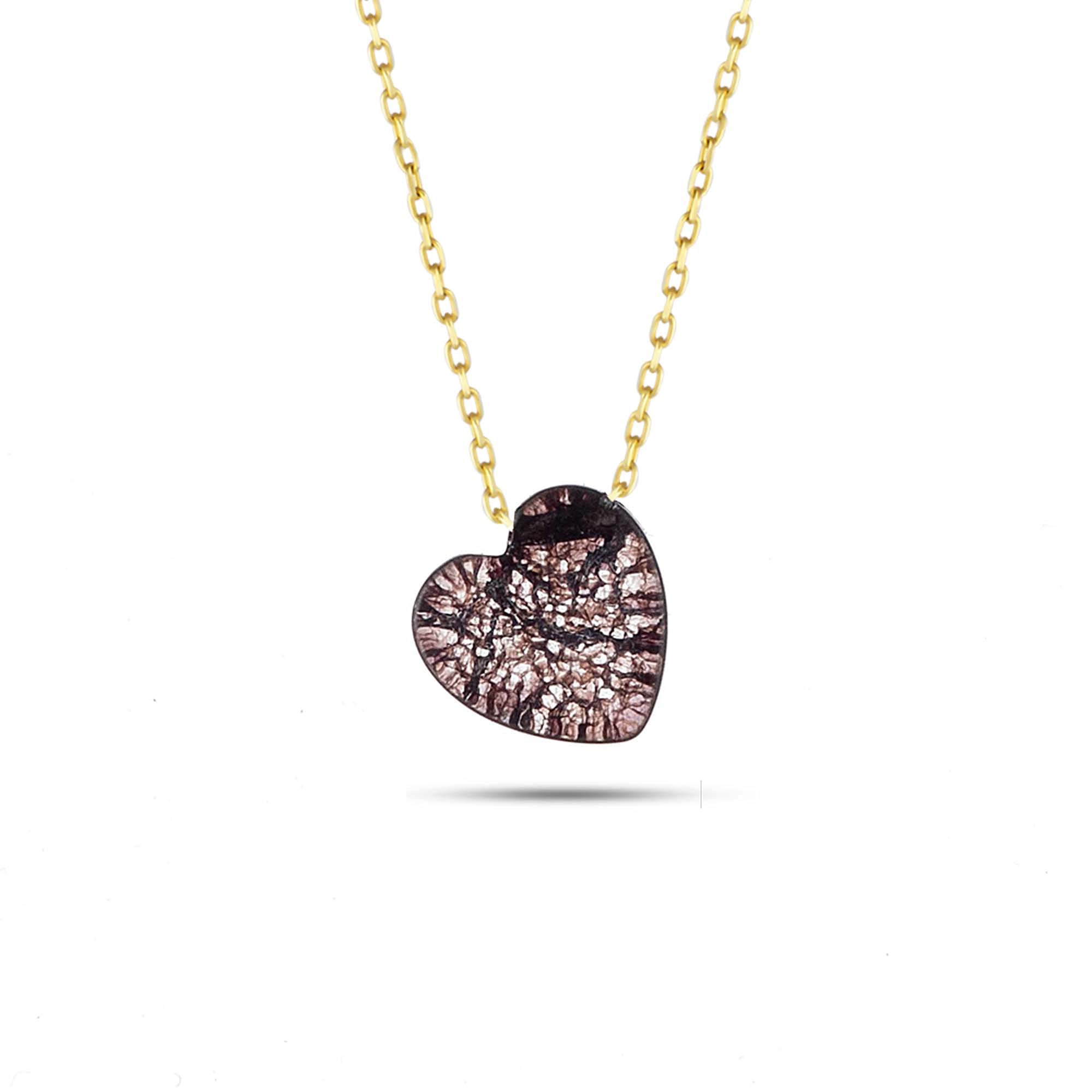 14K Solid Gold Love Heart Pendant Necklace for Women - 18