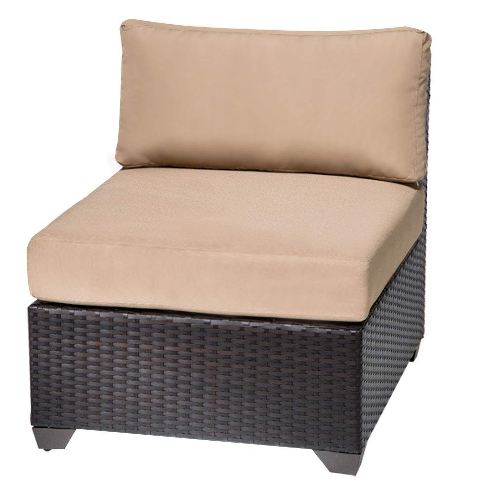 TK Classics BARBADOS 6-Piece Outdoor Wicker Patio Furniture Set in Navy Blue - All-Weather Rattan Sofa Set with Coffee Table for Garden, Poolside & Backyard Relaxation