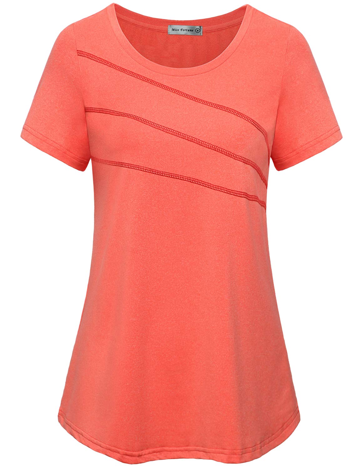 Miss Fortune Women's Workout Tops - Moisture Wicking Yoga Running Gym Shirts for Hiking & Active Wear | Perfect for Yoga, HIIT, Running & Outdoor Activities
