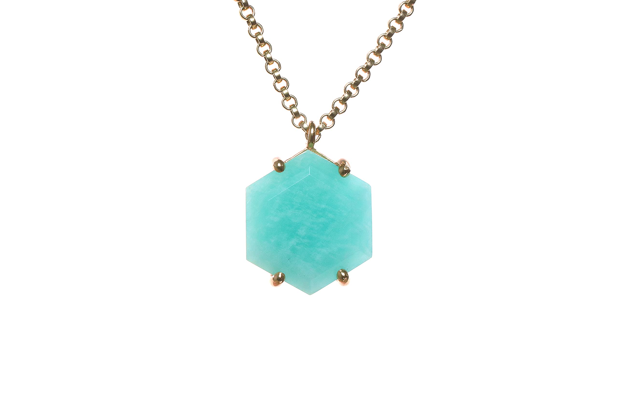 Anemone Geometric Amazonite Necklace - Handmade Blue Crystal Statement Jewelry for Women - Elegant Bridal, Birthday & Anniversary Gift with Gift Box - Perfect for Weddings, Parties & Special Occasions