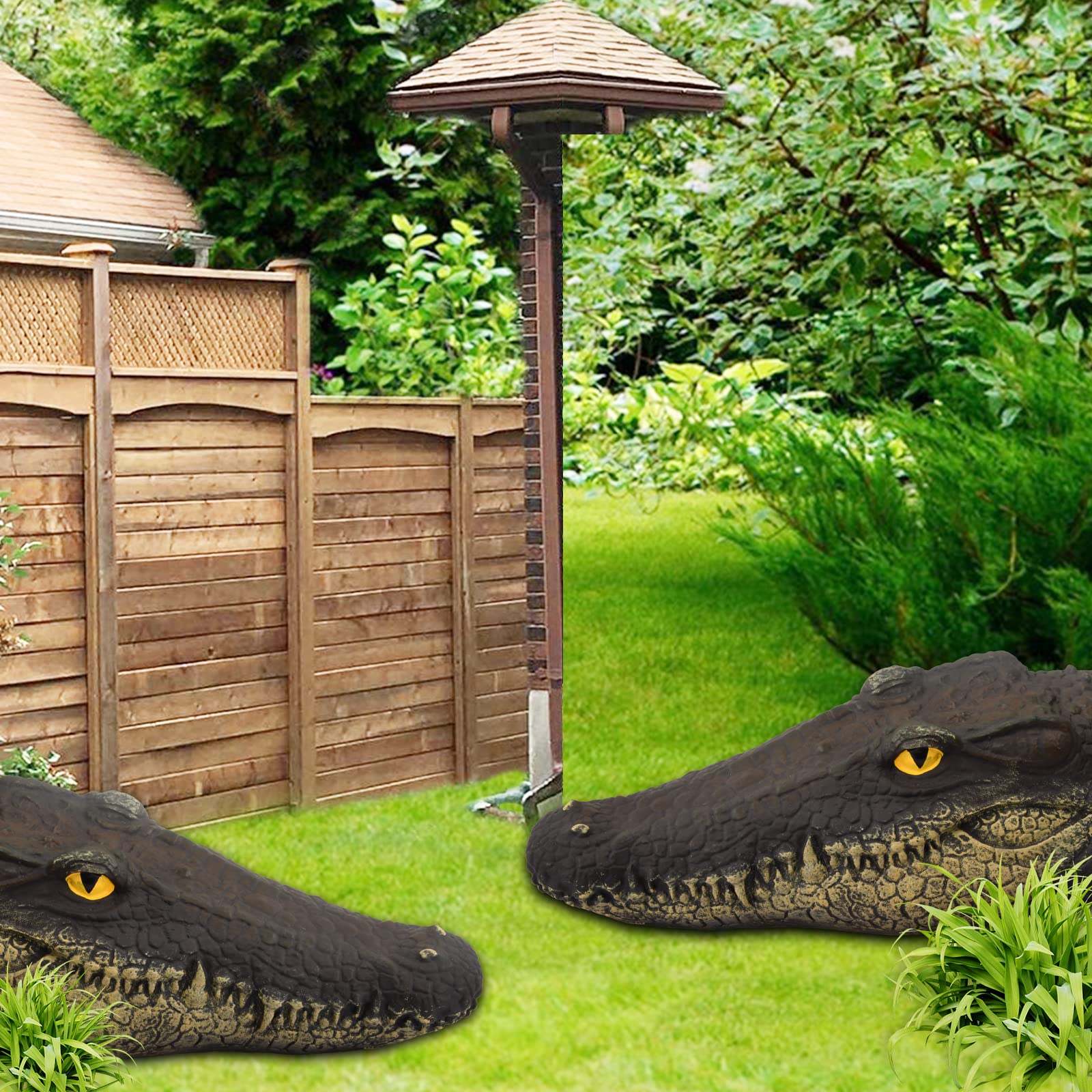 Realistic Floating Alligator Head Decoy for Ponds & Pools - White Mouth Crocodile Float Deterrent for Ducks & Geese - Outdoor Water Garden & Swimming Pool Decoration - Perfect for Wildlife Control & Themed Party Decor