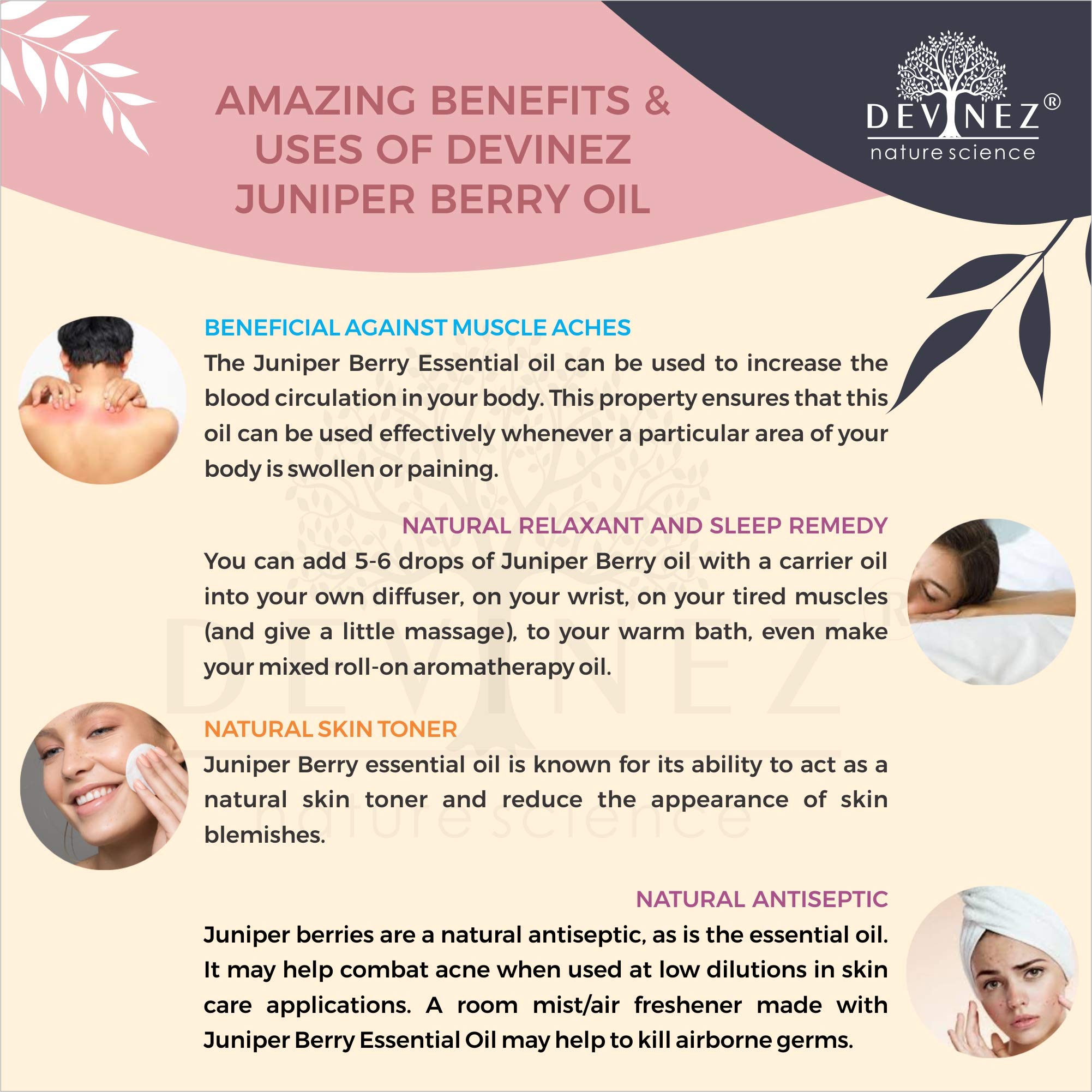 **Juniper Berry Essential Oil 50ml - 100% Pure, Natural, Undiluted & Therapeutic Grade - NABL & IFRA Certified - Glass Bottle - For Skin Care, Acne, Anti-Aging, Hair & Scalp Health - Natural Antiseptic & Skin Toner - Perfect for Aromatherapy, Massage & DIY Beauty Recipes**