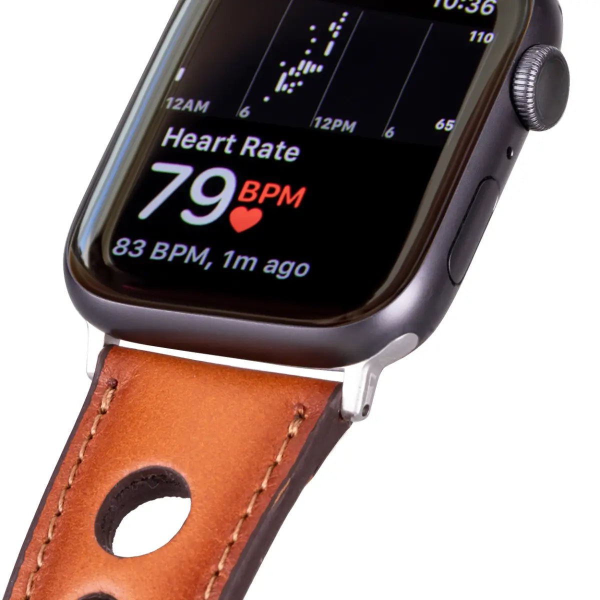 Premium Burnished Tan Leather Apple Watch Band - Stylish & Durable Rally Strap for Workouts, Travel & Everyday Wear