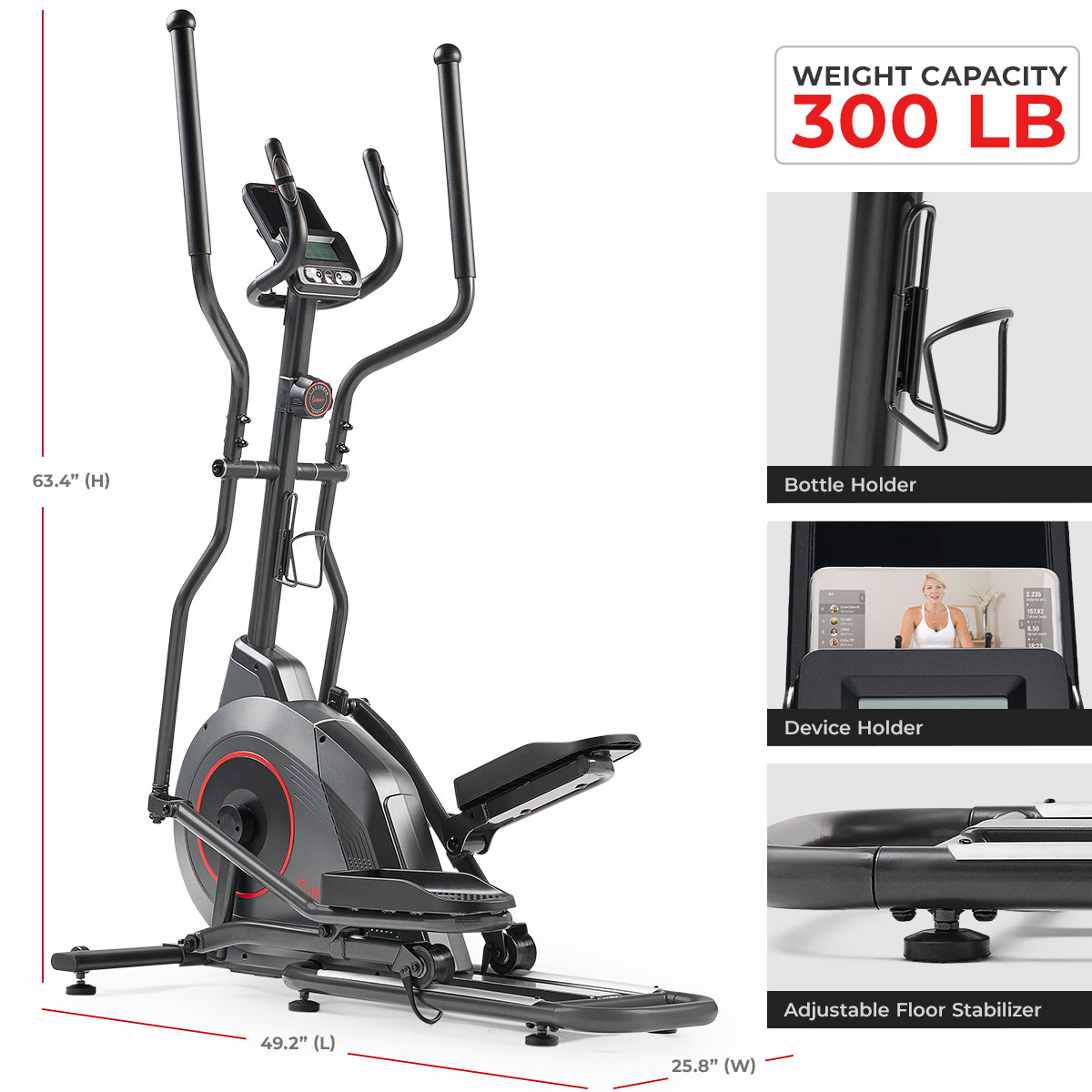 Ultra Silent Smart Elliptical Machine with 16