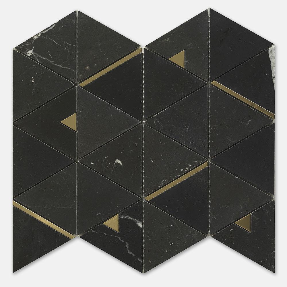 Premium Nero Marquina Honed Marble Mosaic Tile - 12x12 Inch Square Sheets for Kitchen Backsplash, Bathroom Floor & Shower Wall - Black and White Natural Stone Tile for Modern Interior Design