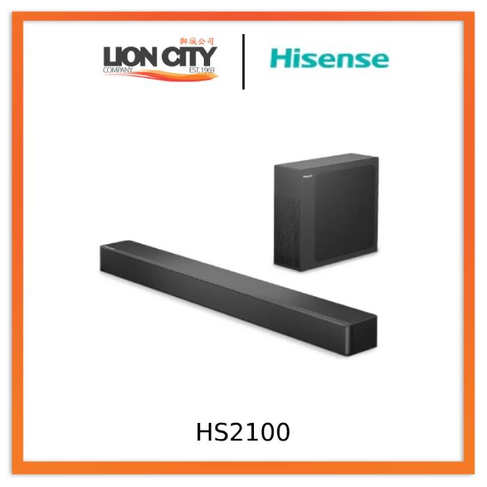 Hisense HS2100 2.1 Channel Soundbar with Wireless Subwoofer - Home Theater Audio System for TV, Movies & Music