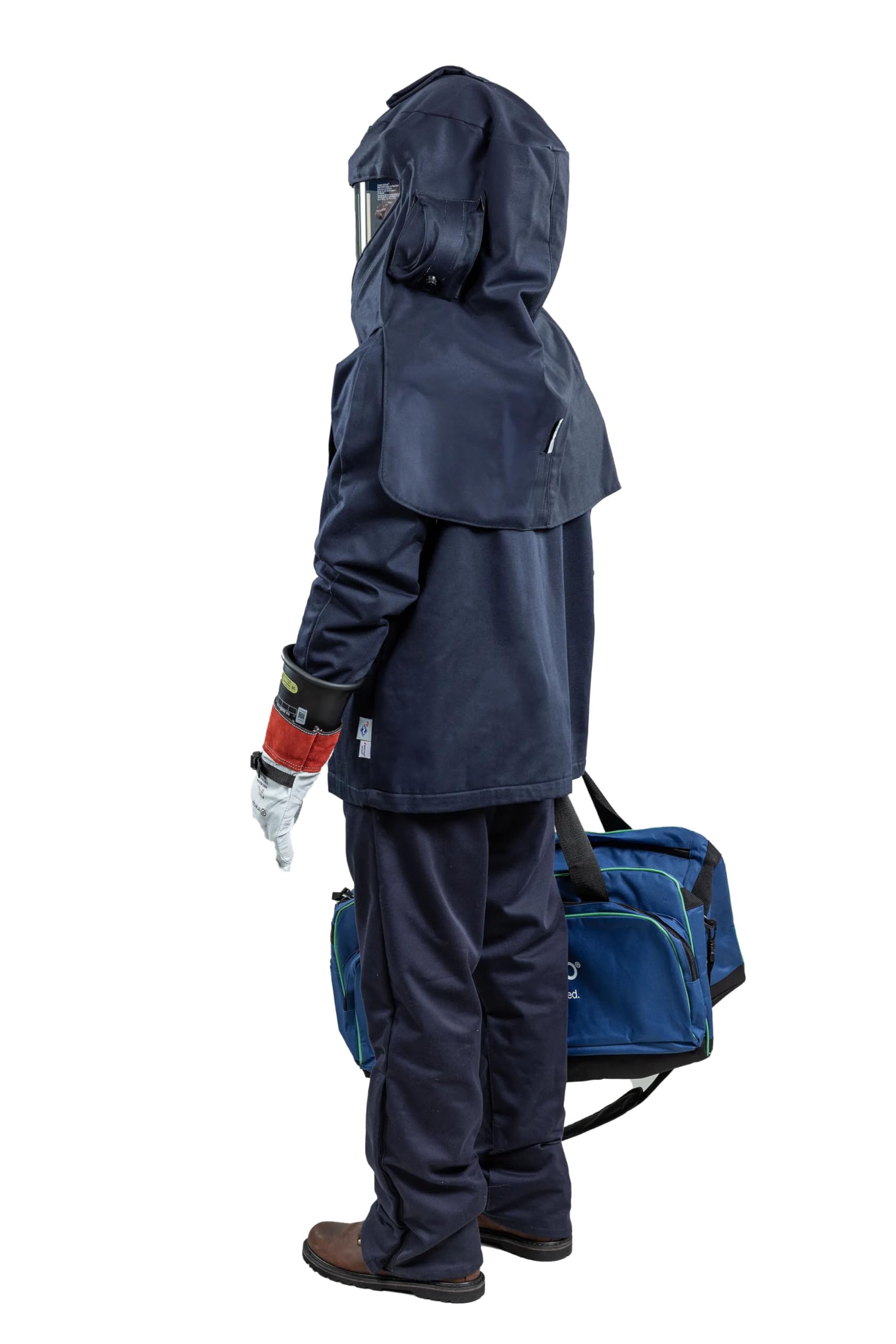ArcGuard CAT 4 40 Cal Arc Flash Protection Kit - FR Short Coat, Bib Overall, Safety Glasses & Gear Bag - Ideal for Electrical Workers & Industrial Safety