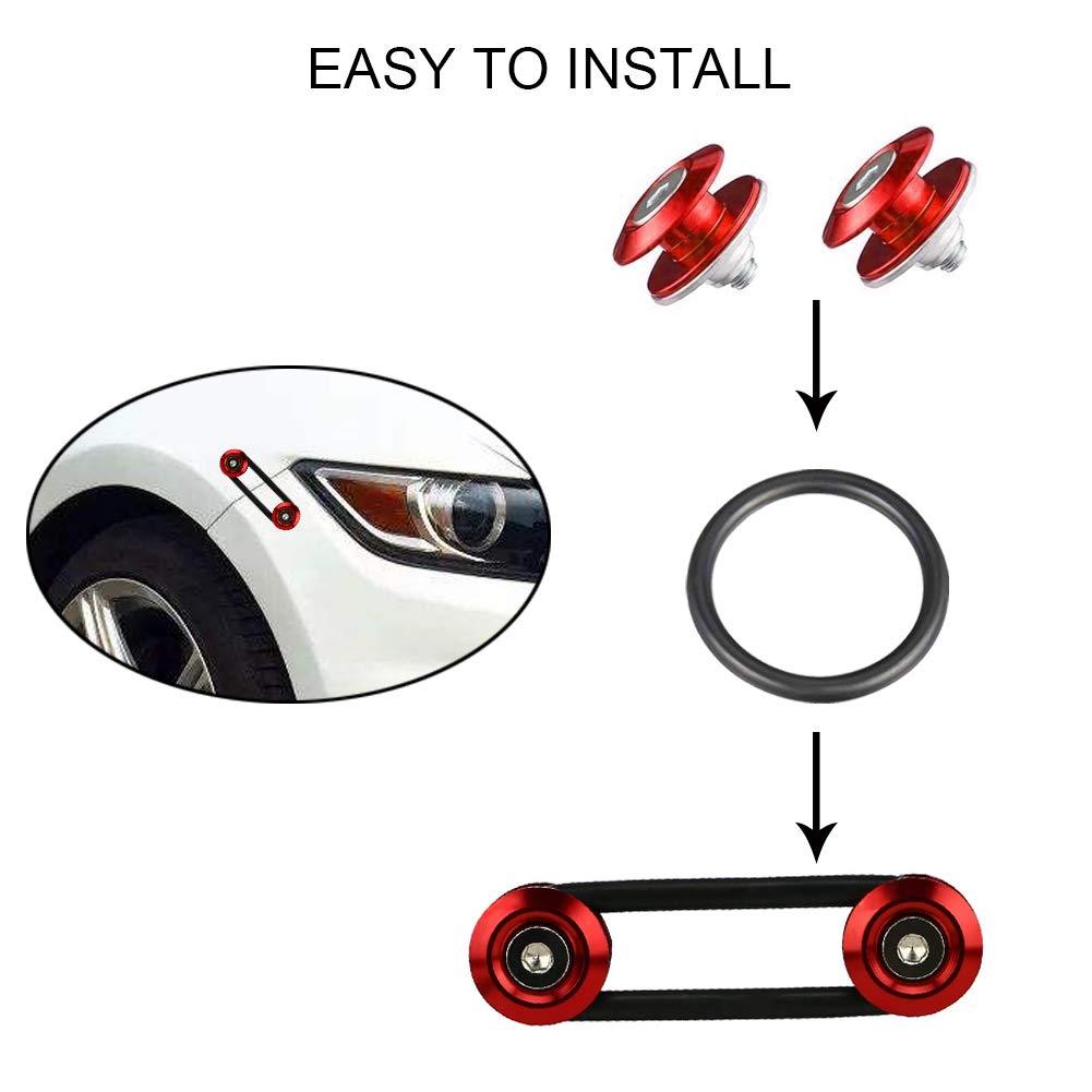 8Pcs Universal Car Bumper Fastener Kit - Quick Release Front Rear Bumper Clips for Trunk Fender Hatch Lid (Red) - Perfect for Auto Repair & DIY Car Maintenance