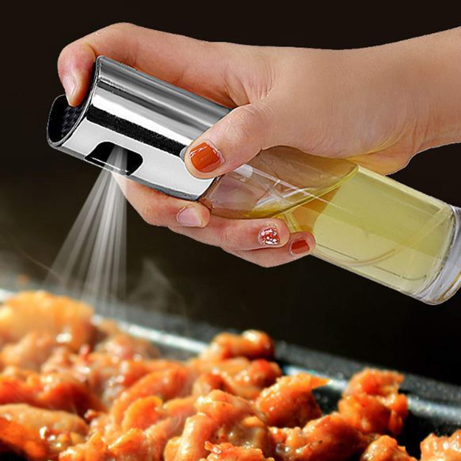 Premium Olive Oil Sprayer Bottle - Non-Aerosol Cooking Oil Dispenser for Air Fryer, Kitchen, Baking, Salad & BBQ | Reusable Vinegar Spritzer for Healthy Cooking & Grilling