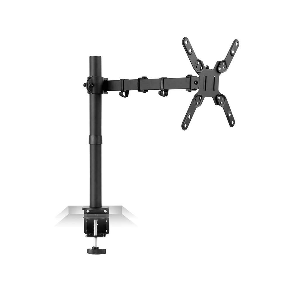 Mount-It! MI-708 Heavy Duty Single Monitor Desk Mount - Full Motion Adjustable VESA Stand for 13-32 inch Screens - Ergonomic Home Office & Gaming Setup (Black)