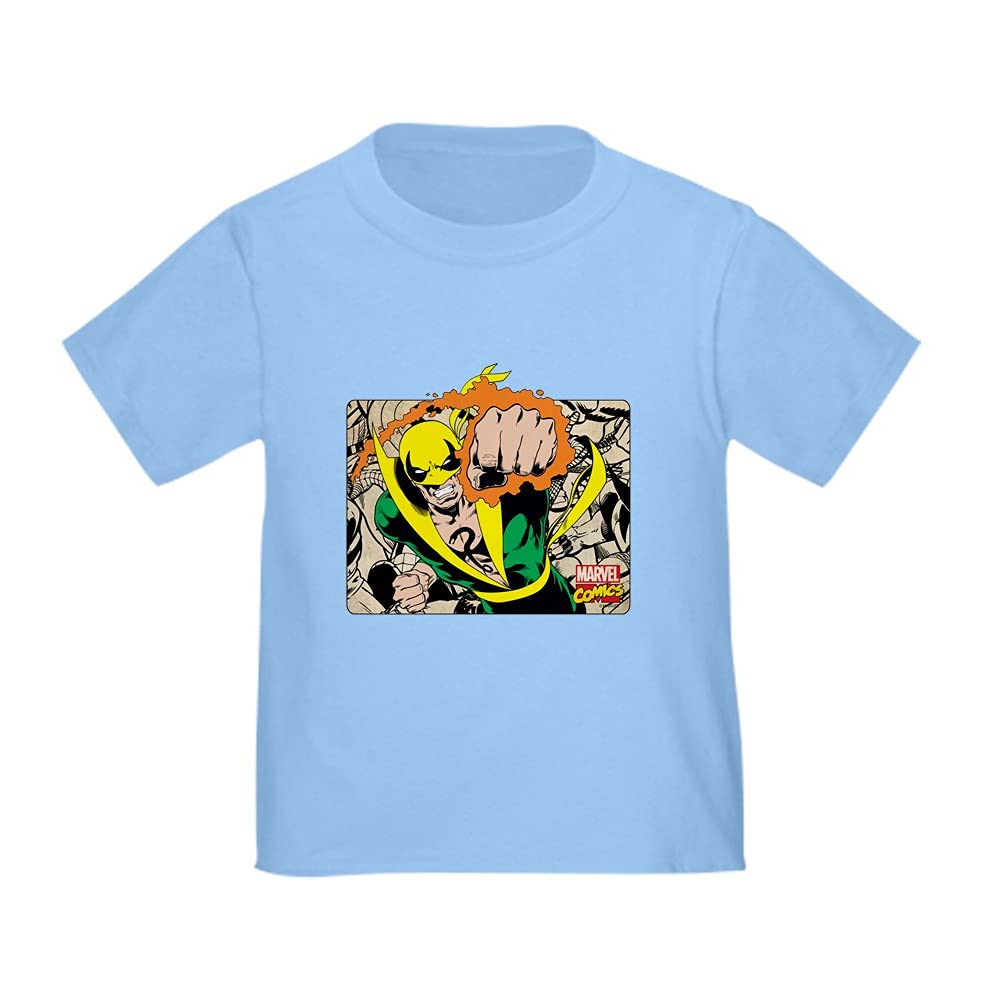 Retro Marvel Iron Fist Toddler T-Shirt - Soft Cotton Kids Tee for Boys & Girls - Perfect for Playdates, Birthday Parties & Superhero Costumes