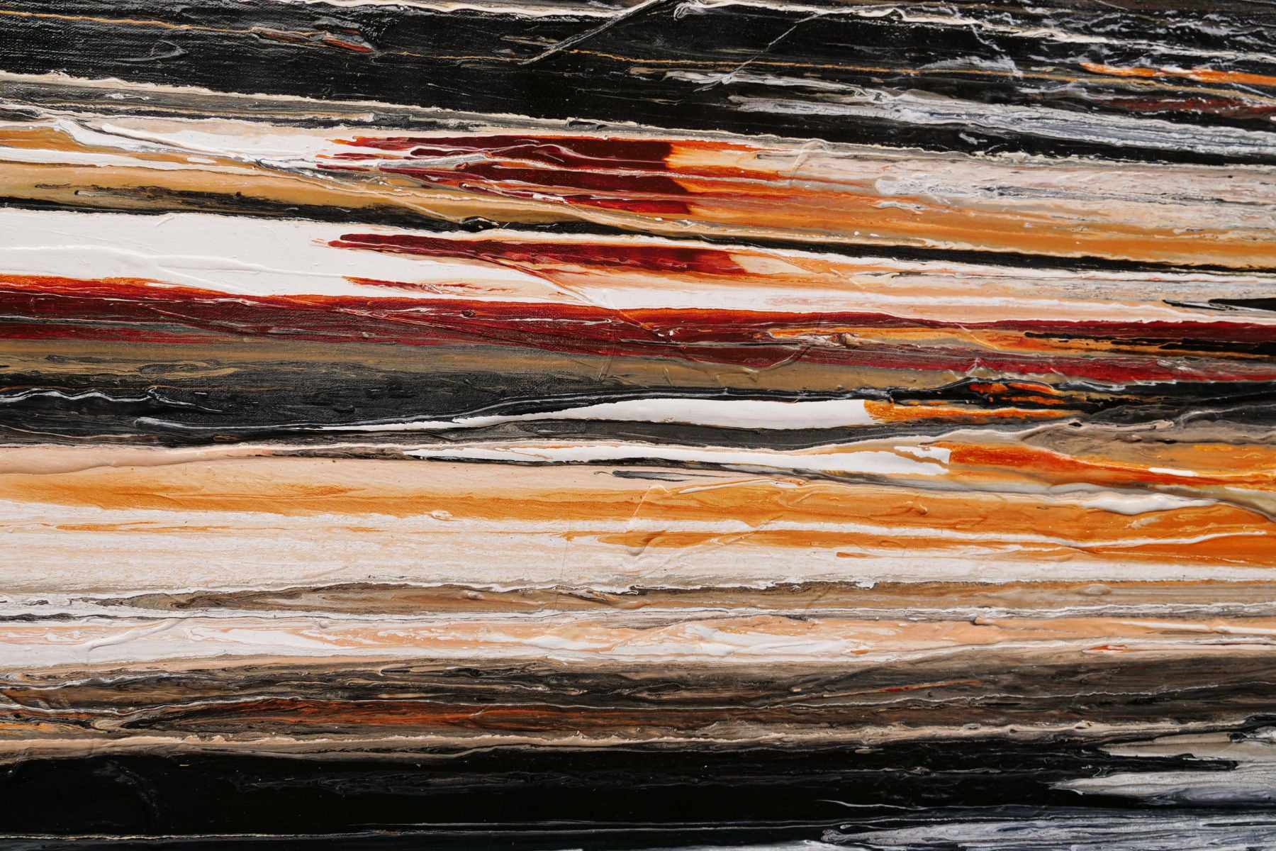 Rusted Landscape Abstract Painting - 200cm x 80cm Black White Brown Textured Wall Art for Living Room, Bedroom & Office Decor | Modern Large Canvas Artwork