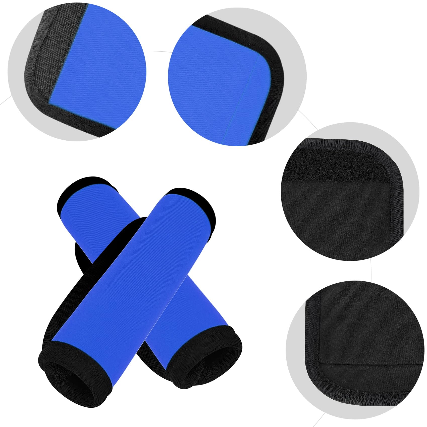2 Pack Luggage Handle Covers - 5.5 x 6 Inch Suitcase Handle Wraps for Easy Identification | Durable Travel Accessories for Airplane, Cruise & Business Trips (Blue) - Perfect for Airport Baggage Recognition & Quick Retrieval