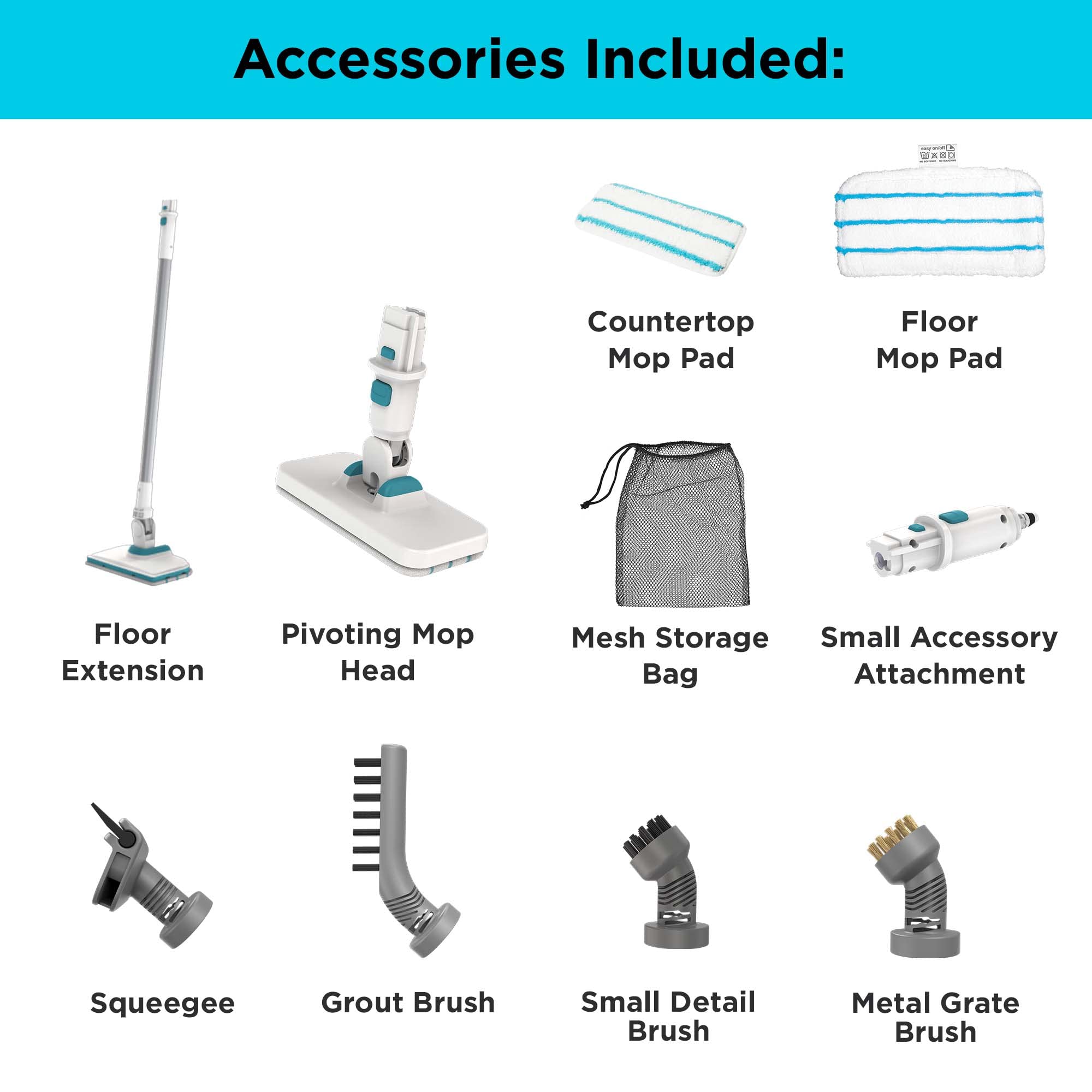 BLACK+DECKER Multi-Purpose Steam Mop & Handheld Steamer with 6 Attachments - BHSM15FX08 Corded Floor Cleaner for Hardwood, Tile & Carpet | Perfect for Home Deep Cleaning & Sanitizing