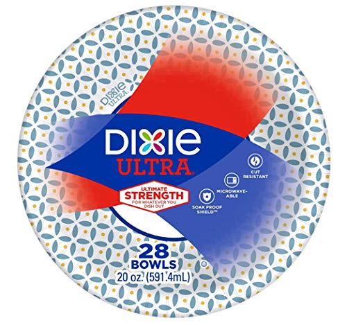 Dixie Ultra Heavy Duty Paper Plates & Bowls Combo - 44 Large Plates, 44 Small Plates, 28 Bowls | Disposable Dinnerware for Parties, BBQs, Picnics & Family Gatherings