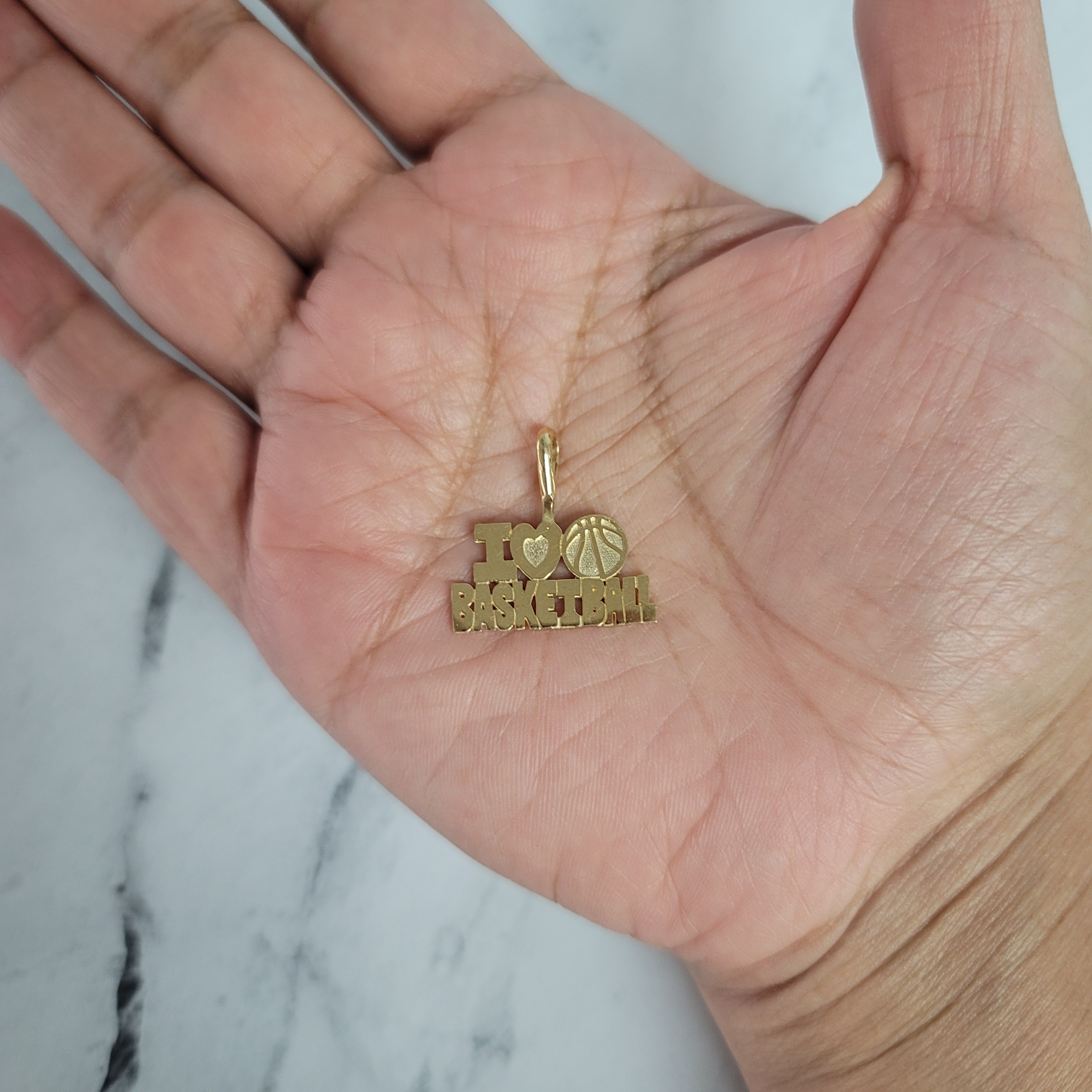 14k Yellow Gold Basketball Charm Pendant - Perfect Gift for Basketball Lovers & Sports Enthusiasts - Great for Necklaces, Bracelets & Jewelry Making