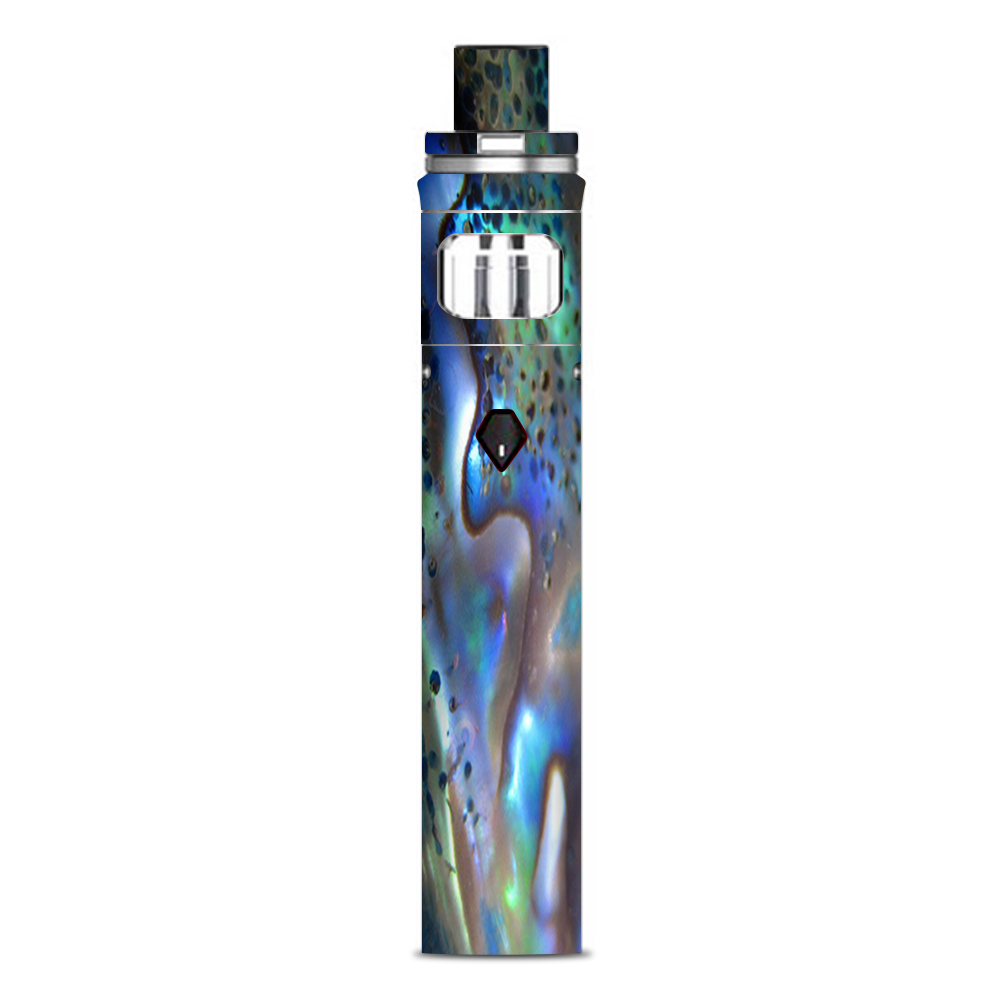 Natural Abalone Pearl Sea Shell Green Blue Smok Nord AIO Stick Skin Wrap - Durable Protective Cover for Vape Devices, Perfect for Travel & Outdoor Use