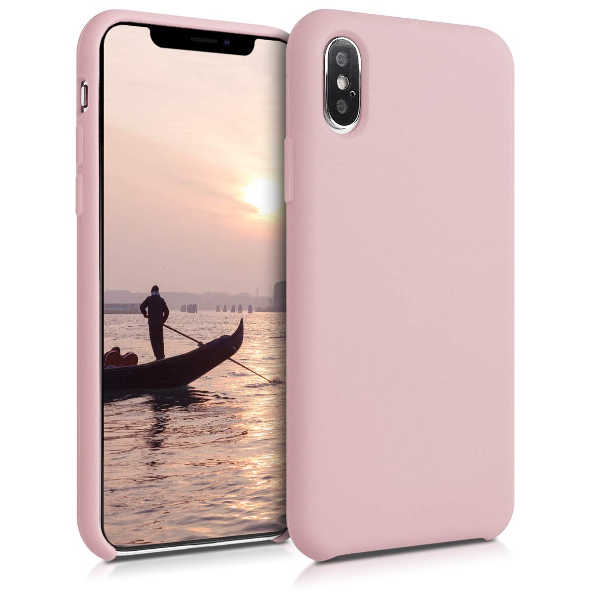 kwmobile TPU Silicone Case for Apple iPhone XS - Soft Finish Protective Phone Cover in Vintage Pink | Perfect for Everyday Use & Drop Protection