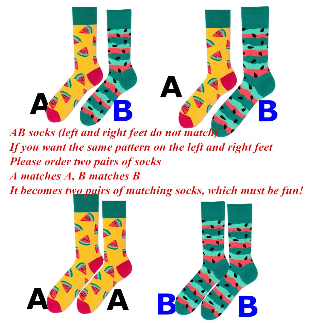 Funny Unisex Novelty Socks for Men & Women - Colorful Beer Print Summer Mismatched Socks - Perfect Gift for Parties, Holidays & Casual Wear