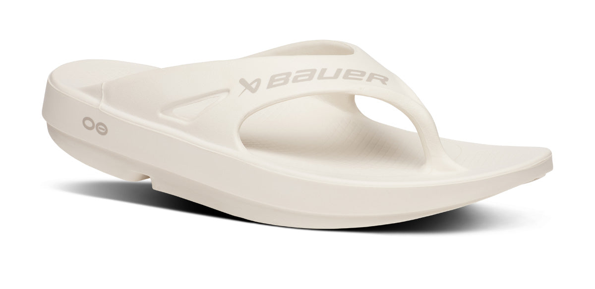 BAUER/OOFOS Women's OOriginal Sport Sandal – Chalk | Comfortable Recovery Footwear for Post-Workout, Travel & Everyday Wear