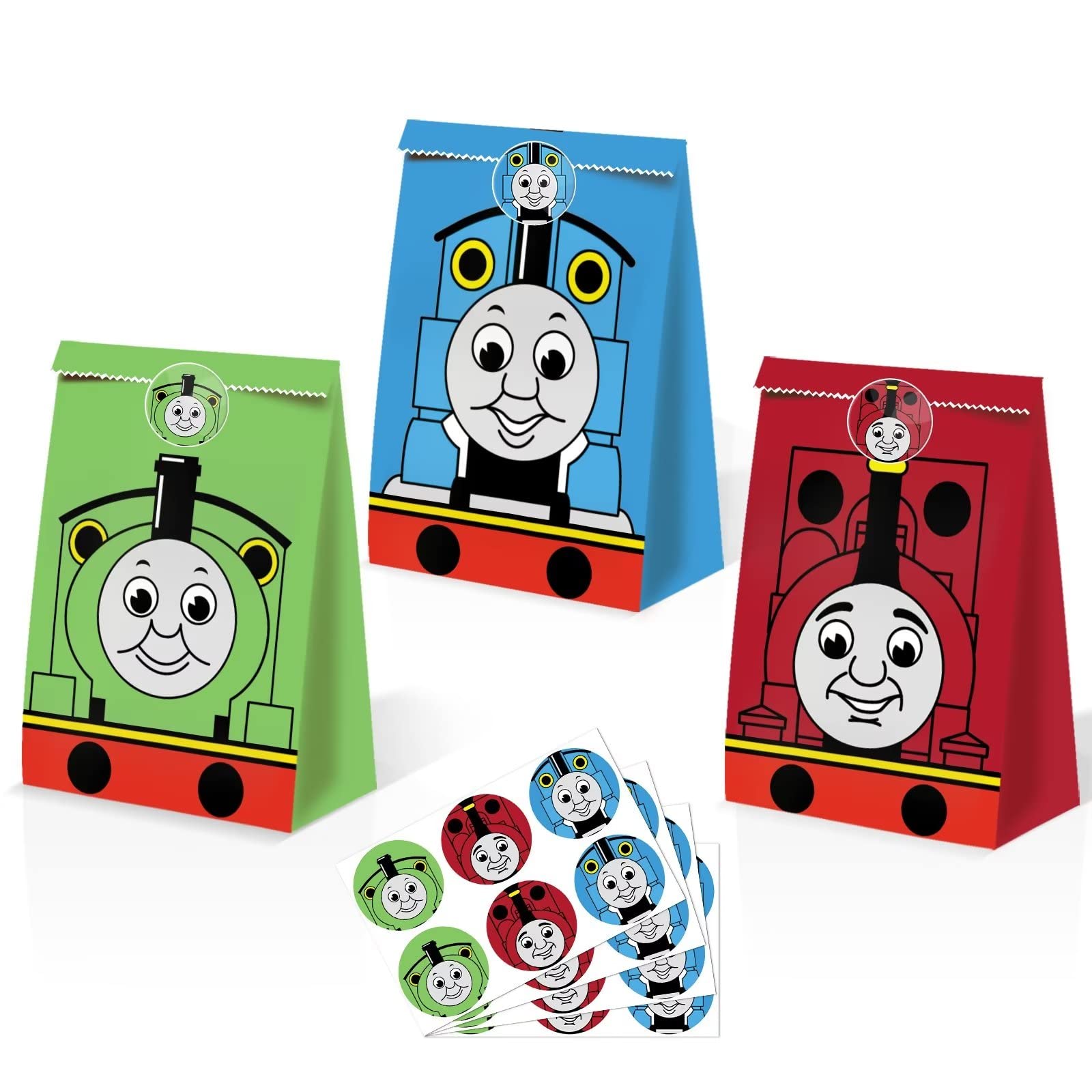 24 PCS Train-Themed Candy Bags for Birthday Parties & Favors - Colorful Treat Bags for Kids' Train Birthday, Baby Shower & School Events