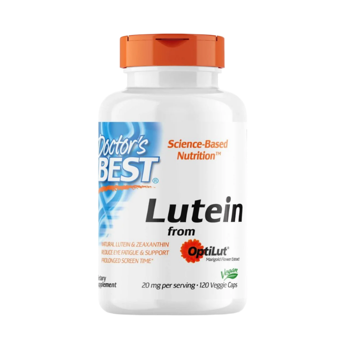 Doctor's Best Lutein from OptiLut 10mg - 120 Vegetarian Capsules for Eye Health & Vision Support - Perfect for Computer Users & Night Driving