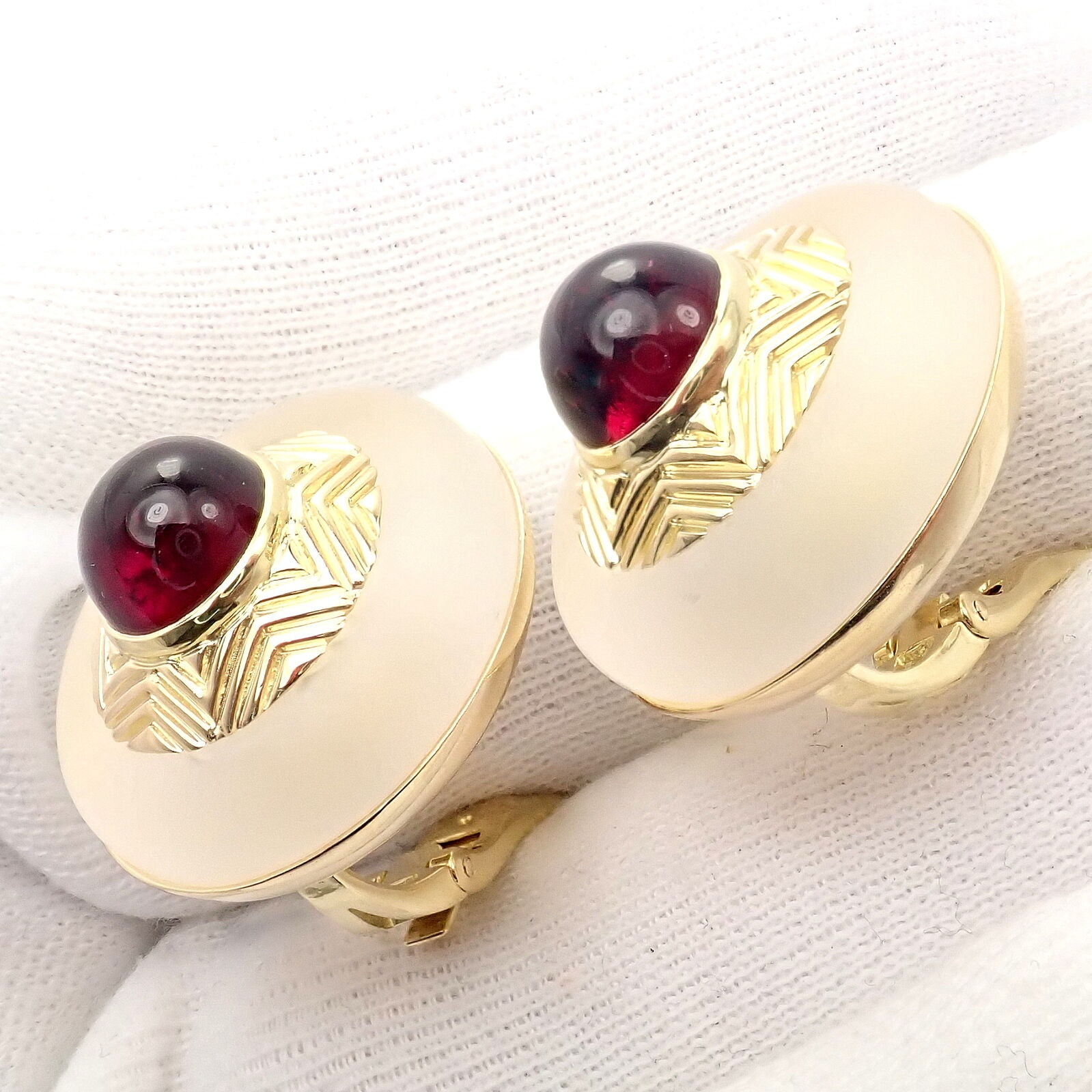 Vintage Authentic Tiffany & Co. 18k Yellow Gold Tourmaline Crystal Earrings - Rare Luxury Jewelry for Women, Gift for Anniversary & Special Occasions