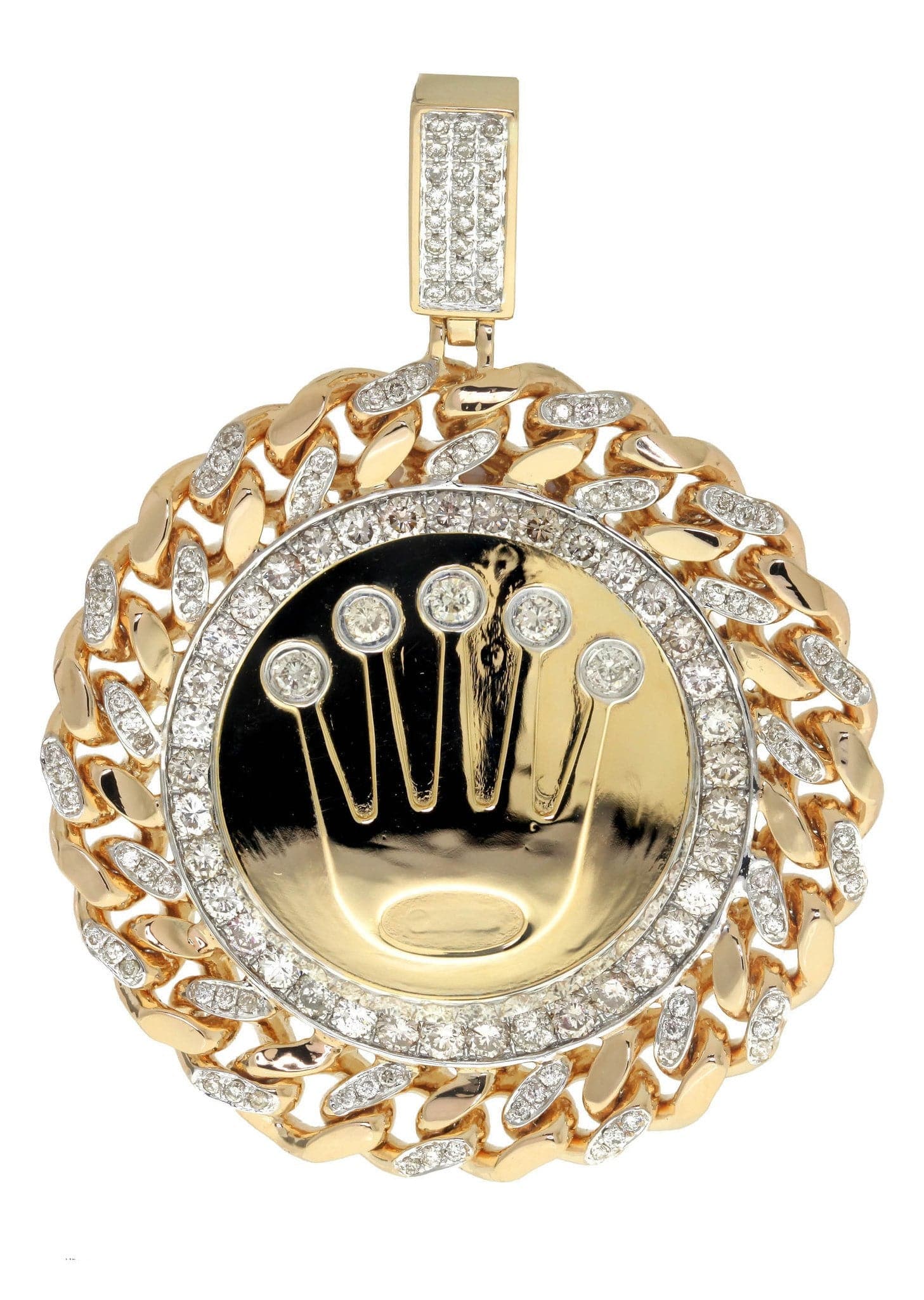 3.9 Carat Diamond Crown Pendant Necklace - 47.66 Grams Solid Gold Jewelry for Women - Perfect for Weddings, Anniversaries & Special Occasions
