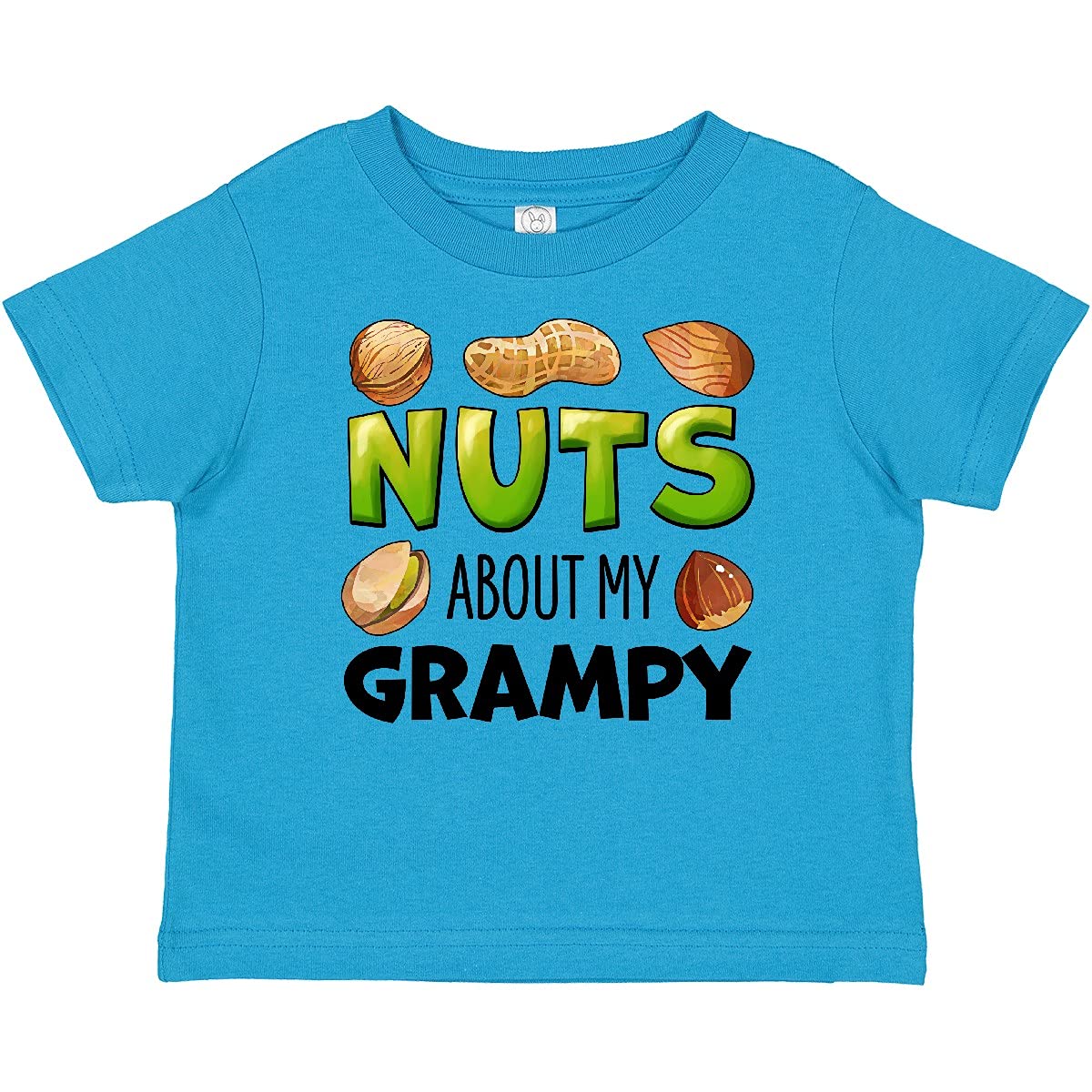 Inktastic Nuts About My Grampy Peanut Almond Pistachio Baby T-Shirt - Cute Grandpa Gift for Toddlers & Infants - Perfect for Family Photos, Birthdays & Grandparents Day