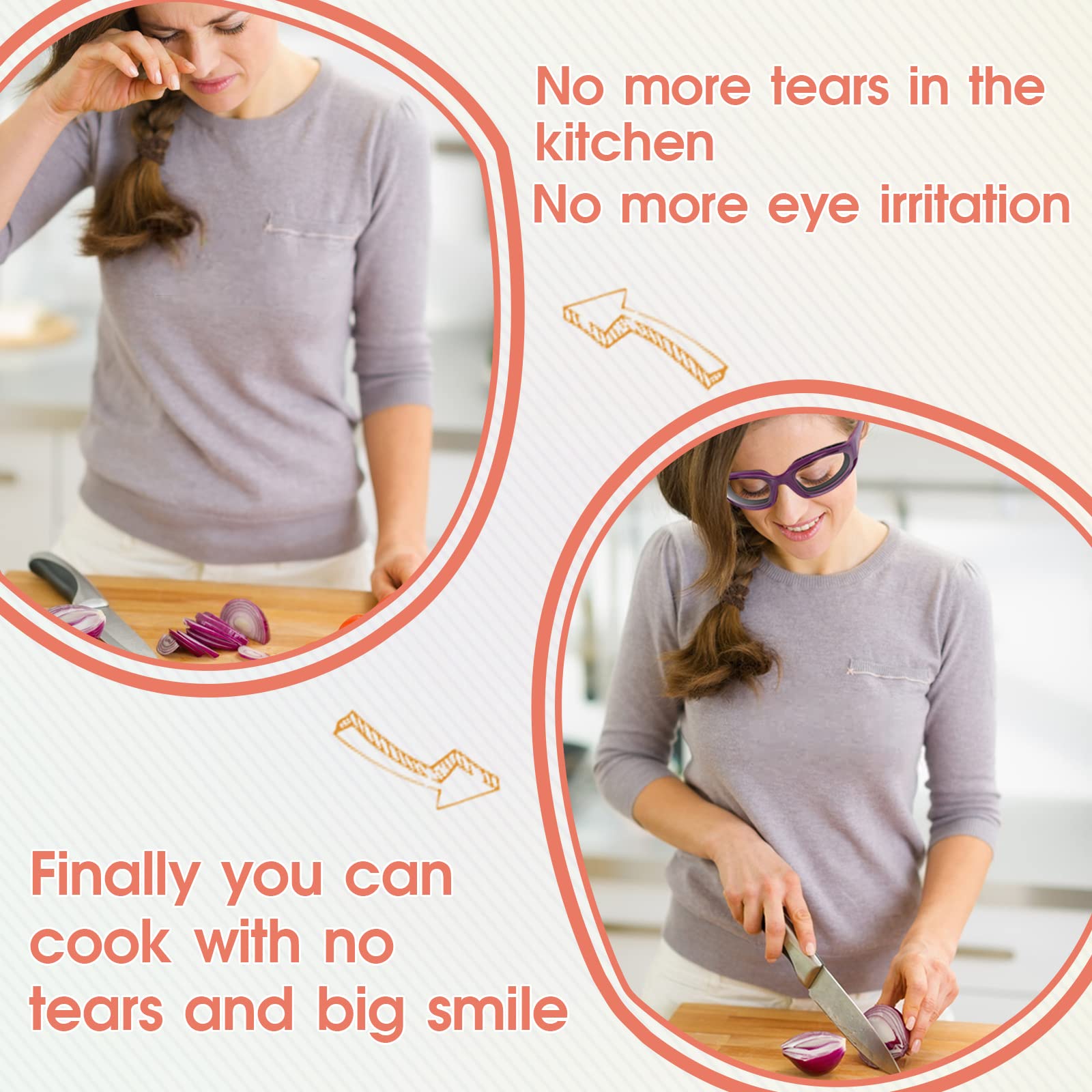 Onion Goggles - Tear-Free Kitchen Safety Glasses for Cooking & Grilling