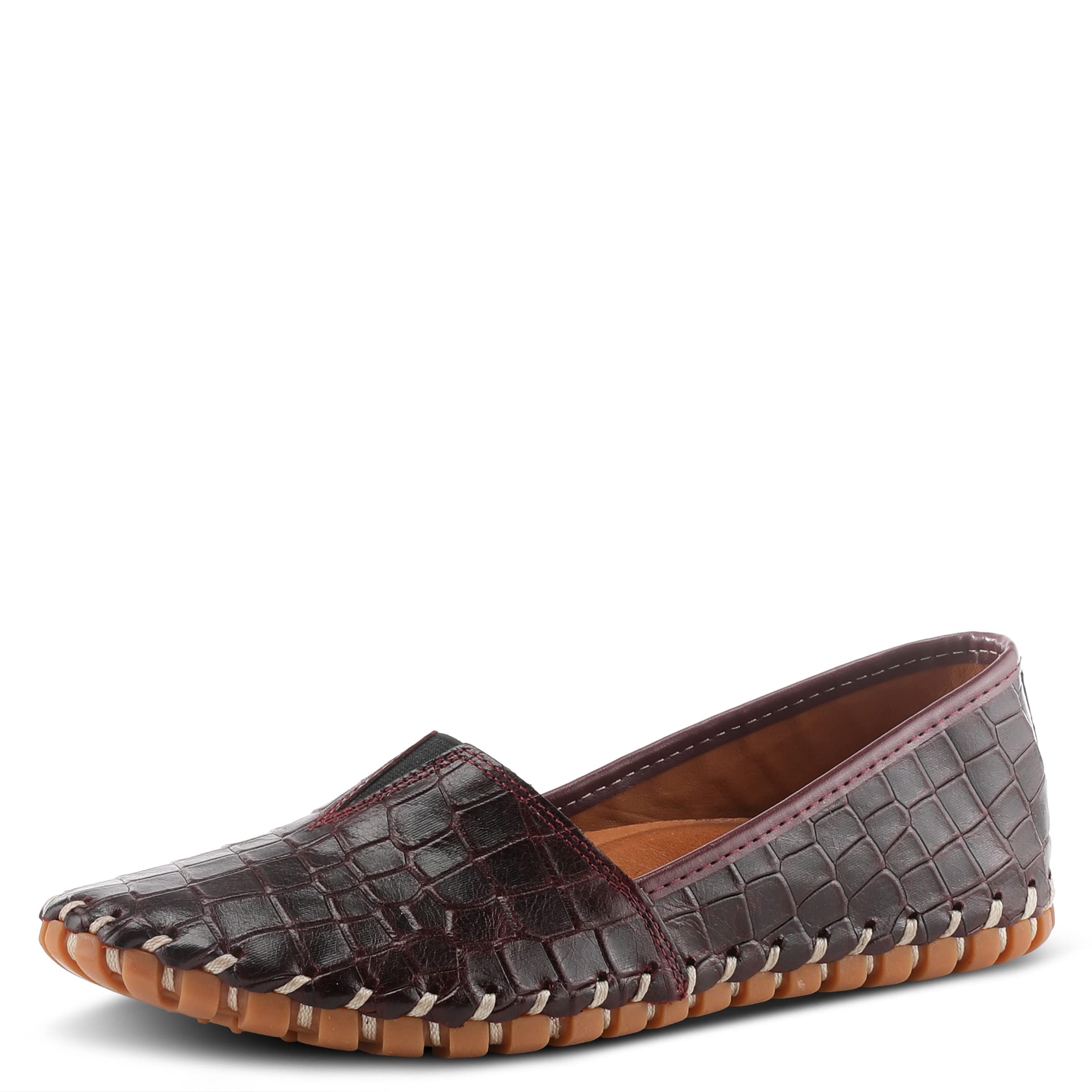 **Spring Step Kathaleta-Croco Women's Leather Booties - Slip-On Flat Shoes with Comfortable Rubber Outsole | Casual Wear, Office & Everyday Outfits**