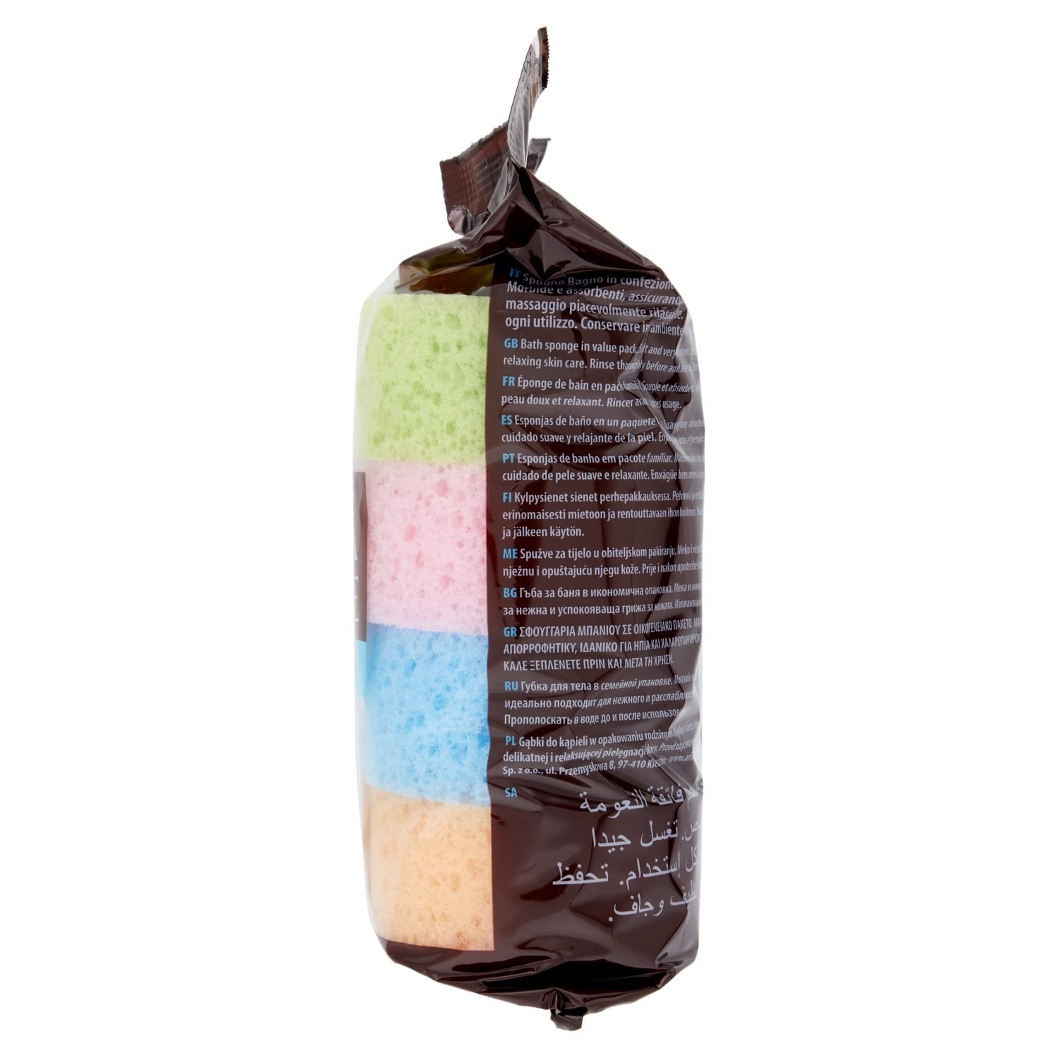 AQUA MASSAGE Loofah Puff - 4 Pack Soft Exfoliating Bath Sponges for Sensitive Skin | Dermatologist Tested | Gentle Body Scrub for Shower & Bath Time Relaxation