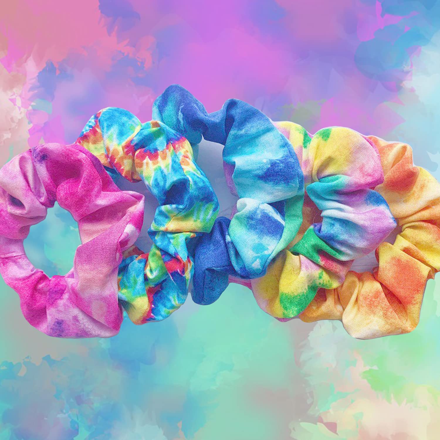 IVARYSS White Scrunchies for Tie Dye DIY - Cotton Bow Hair Scrunchies & Headbands Set - 20-Piece Hair Accessories for Women & Girls - Perfect for Parties, Crafts, and Everyday Styling