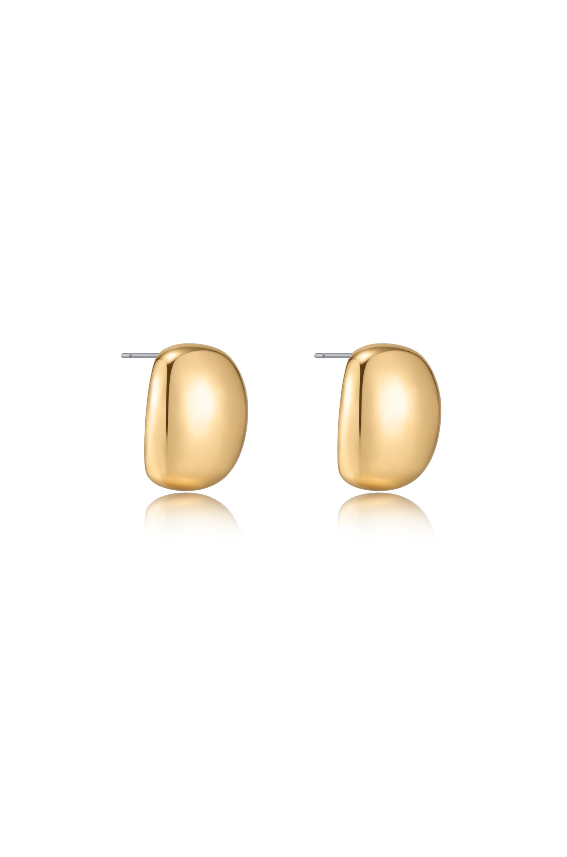 Minimalist Curved Square Stud Earrings for Women - Elegant & Simple Gold Plated Jewelry - Perfect for Everyday Wear, Office & Special Occasions
