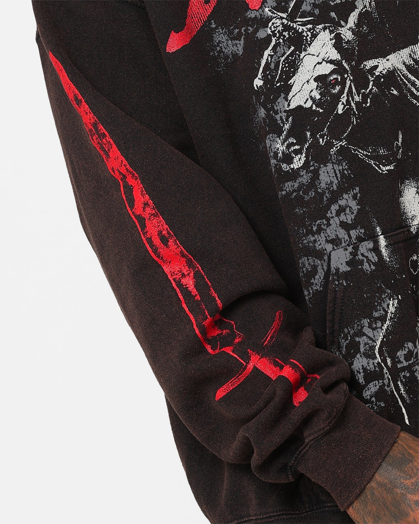 The Lord of the Rings Nazgul Vintage Hoodie - Black Wash Distressed Style | American Thrift | Perfect for Cosplay, Halloween & LOTR Fans