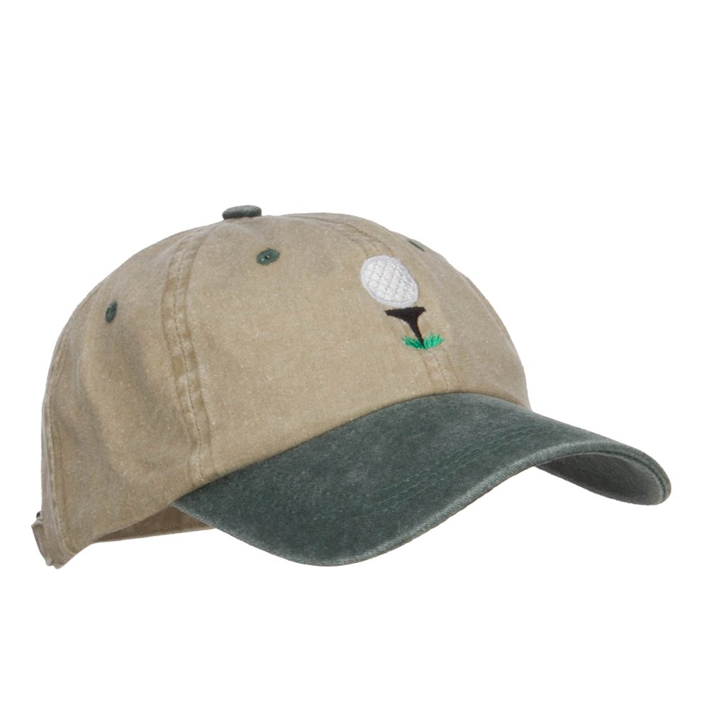 Golf Ball Tee Embroidered Washed Cap - Stylish Adjustable Dad Hat for Men & Women - Perfect for Golf, Outdoor Sports & Casual Wear