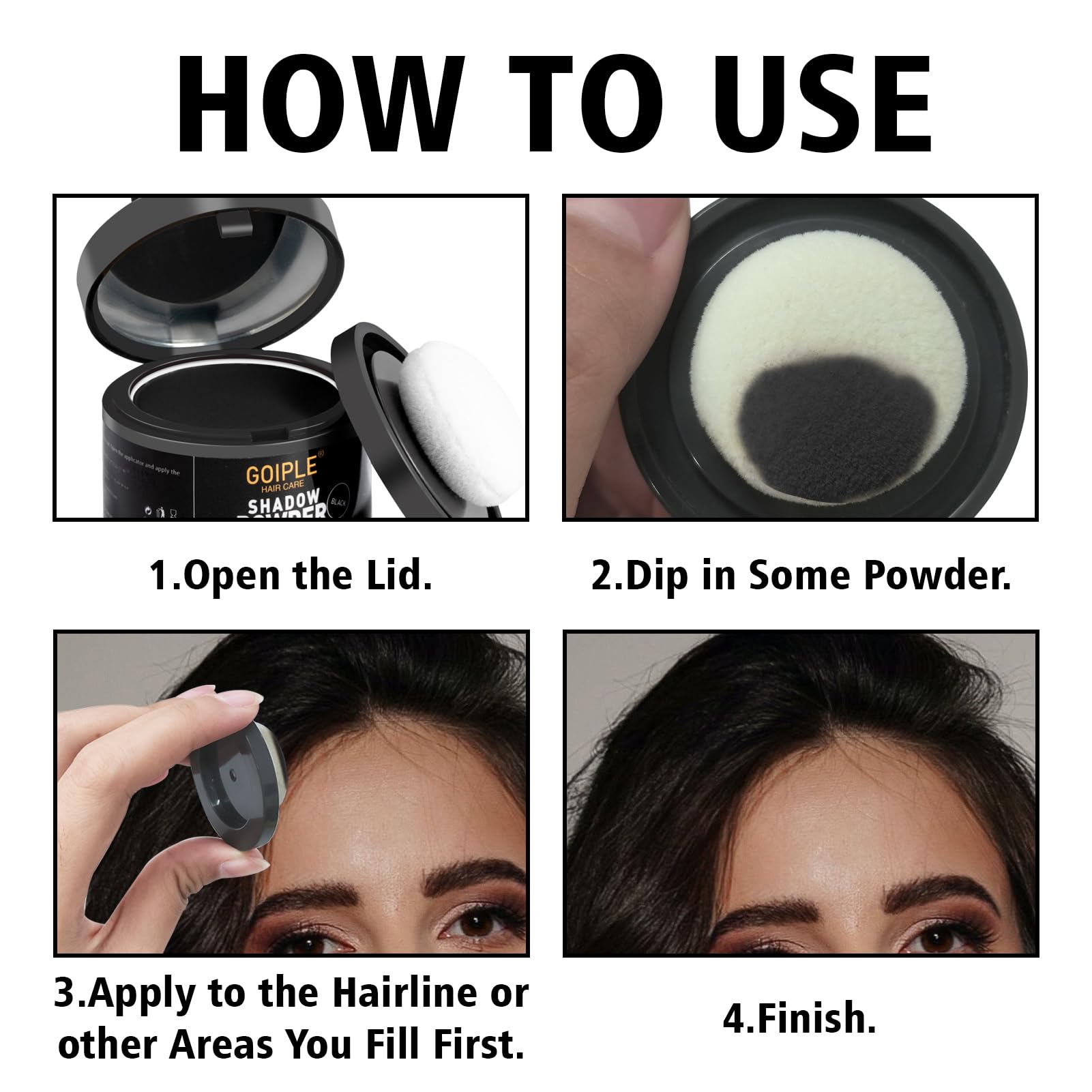 Root Cover Up Powder for Women - Black Hairline Powder for Bald Spots & Thinning Hair | 2 Pack | Eyebrow & Beard Line Concealer | Light Blonde Hair Fibers | Perfect for Daily Use & Special Occasions