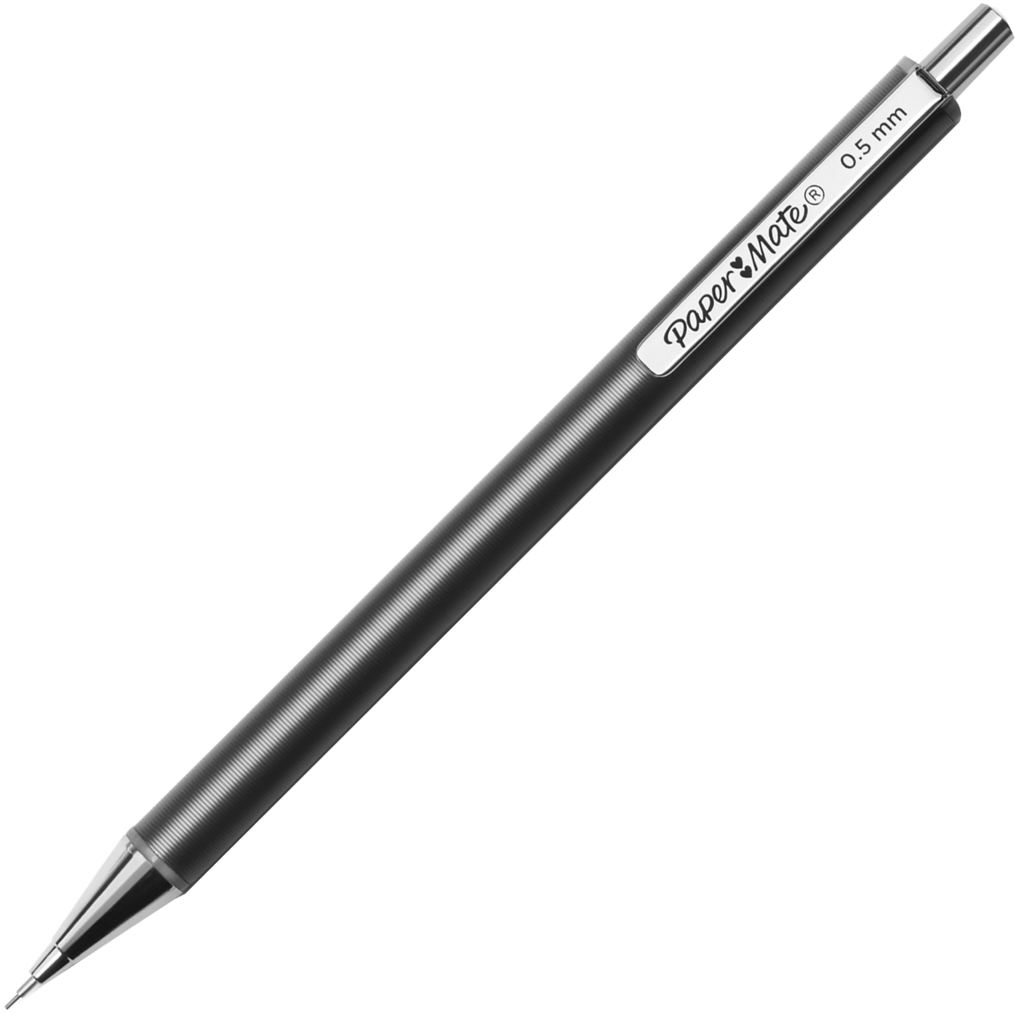 Premium Paper Mate Advanced Mechanical Pencils - 0.5mm #2 Lead, 2-Pack with Metal Barrel (Black & Gunmetal Gray) for School, Office & Sketching - Smooth Writing Drafting & Technical Drawing Pencils