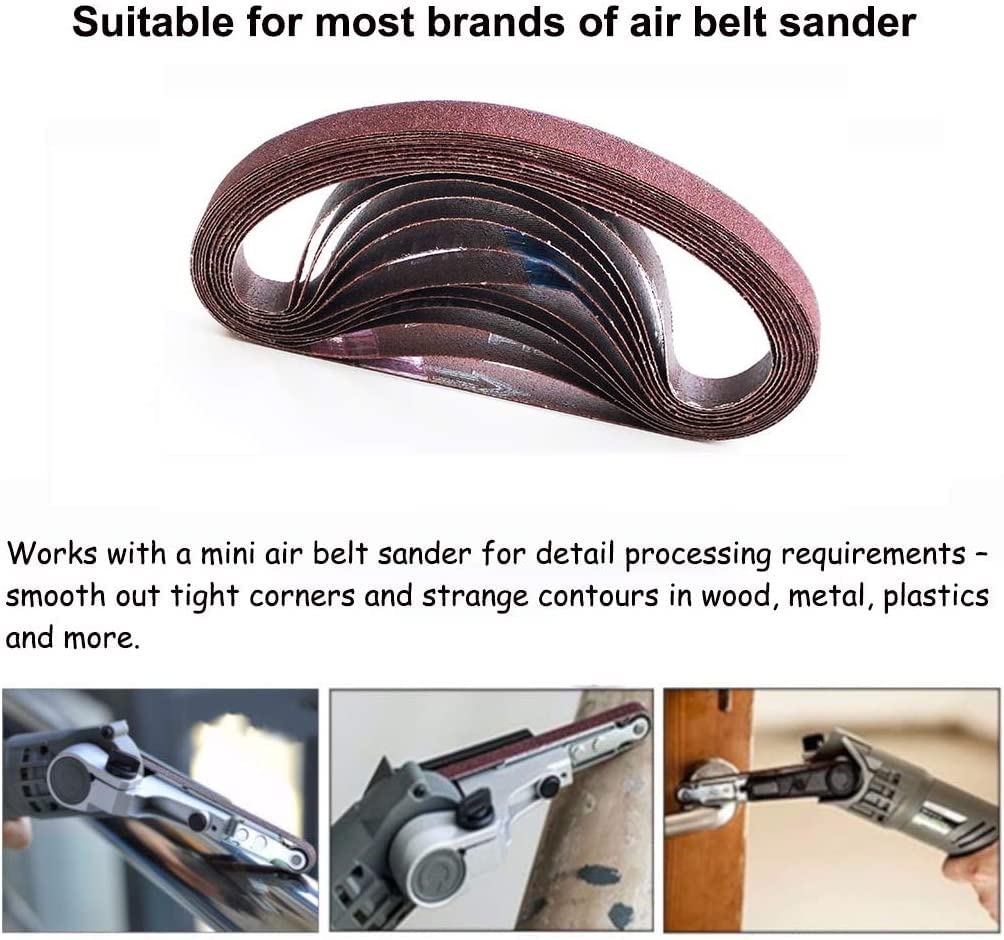 Utoolmart 1.2x21 Inch 800 Grit Aluminum Oxide Sanding Belt - 10 Pack for Wood Finishing, Metal Polishing & Drywall Sanding | Compatible with Portable Belt Sanders, Sharpening & DIY Projects