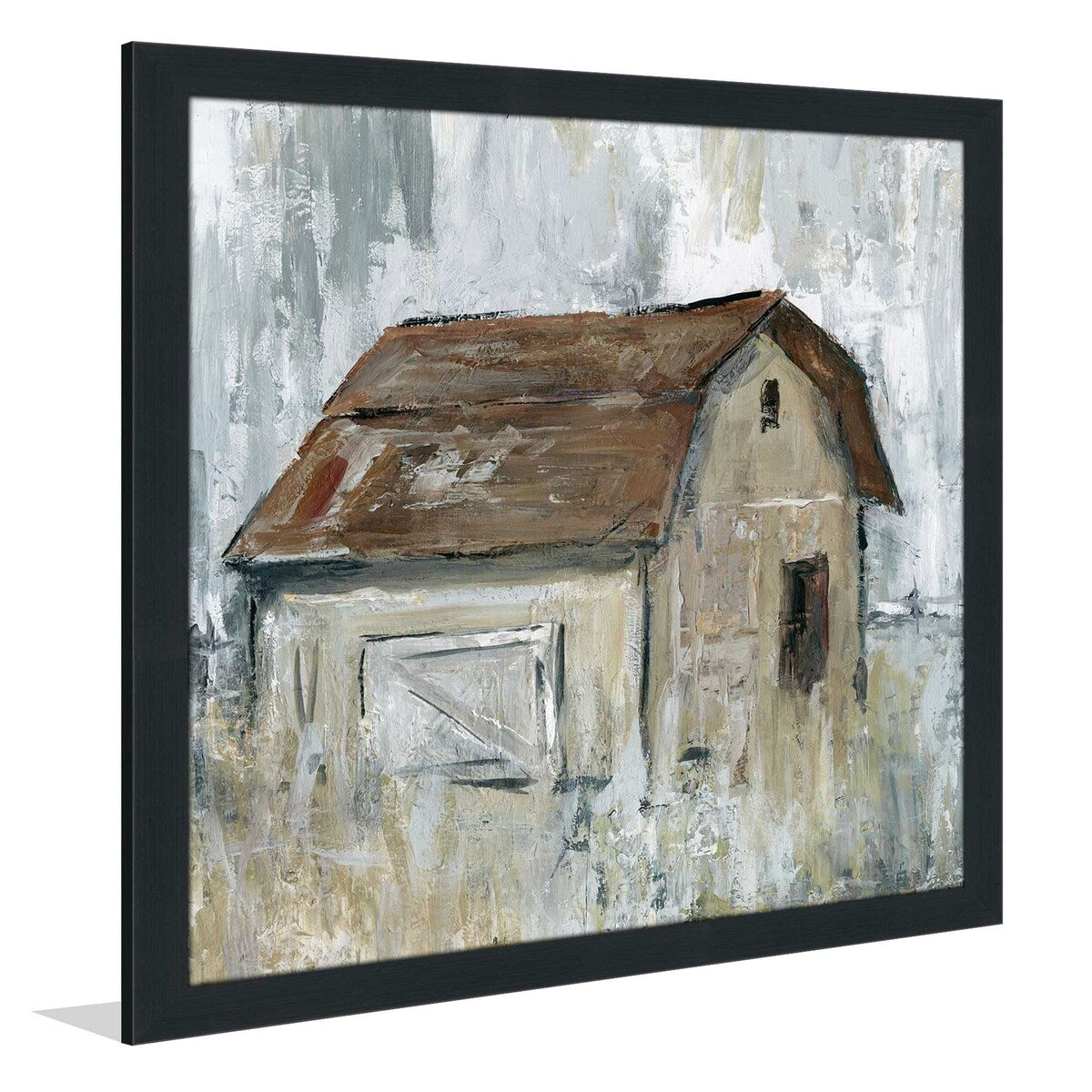 Barn At Dusk by Carol Robinson - Premium Acrylic Wall Art Print - Countryside Landscape Painting for Living Room, Bedroom & Office Decor