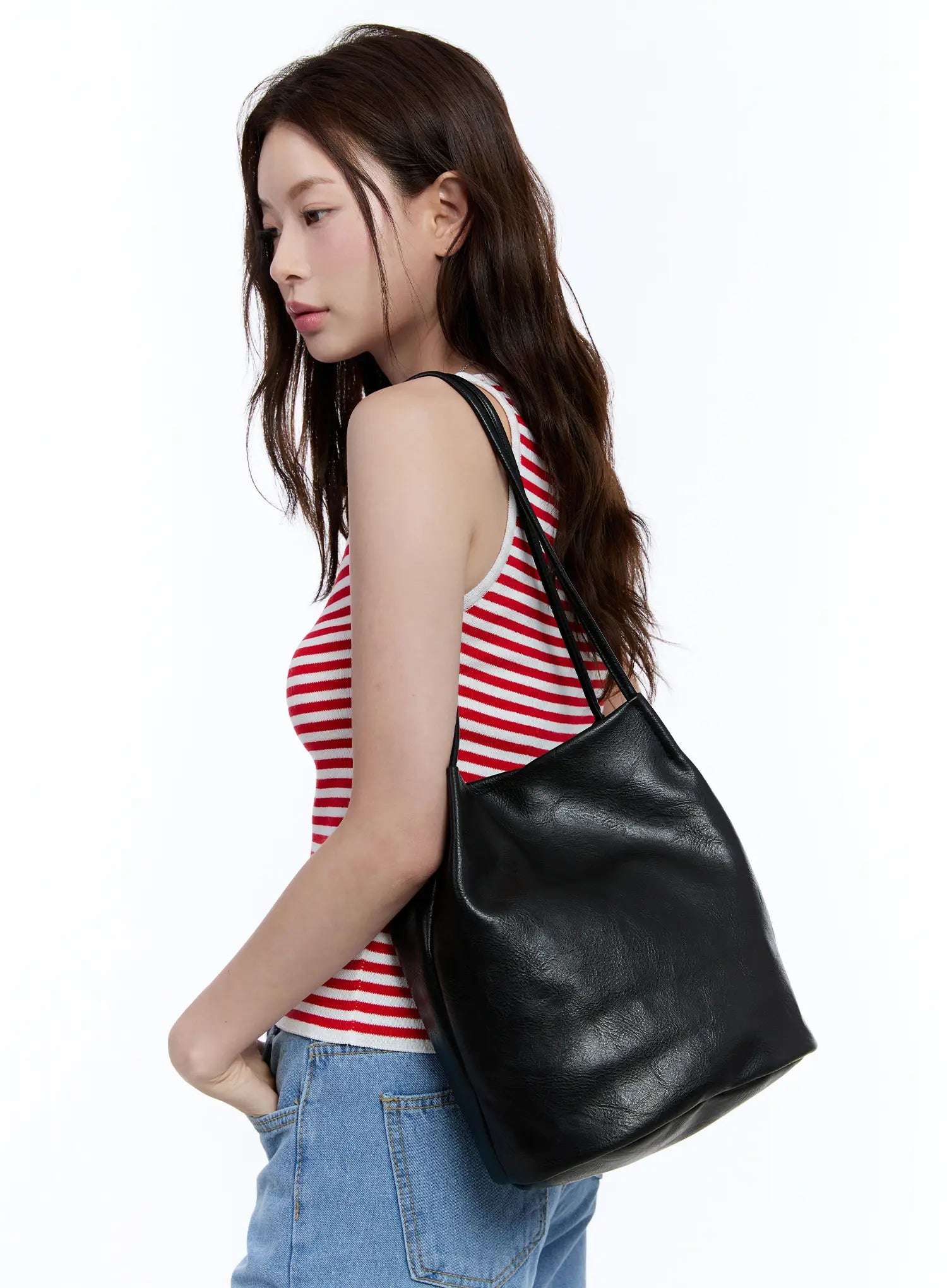 Genuine Faux Leather Classic Shoulder Bag for Women - Stylish Handbag CU513 - Perfect for Work, Travel & Everyday Use