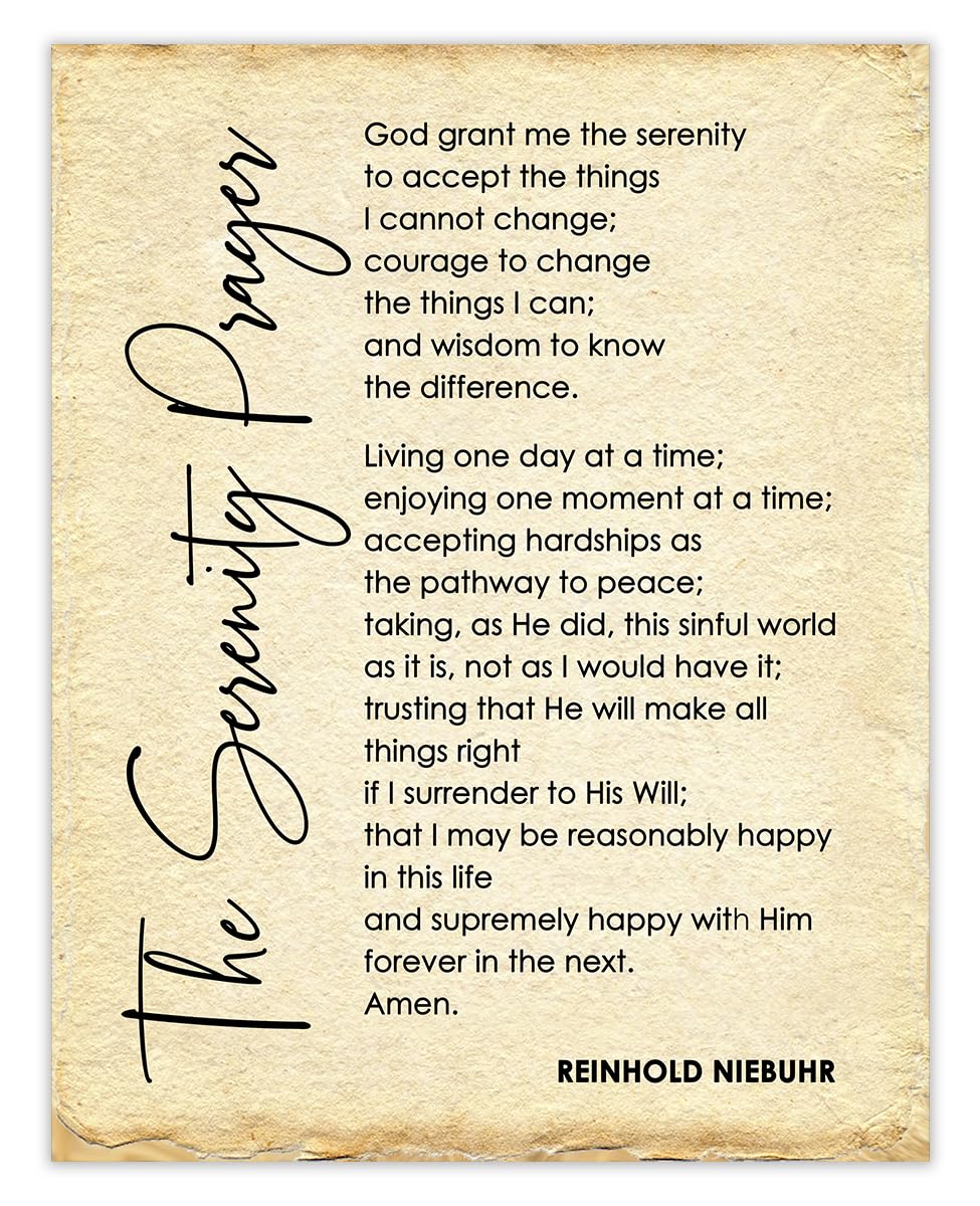 Serenity Prayer Wall Art - Inspirational Bible Verses for Home & Office Decor